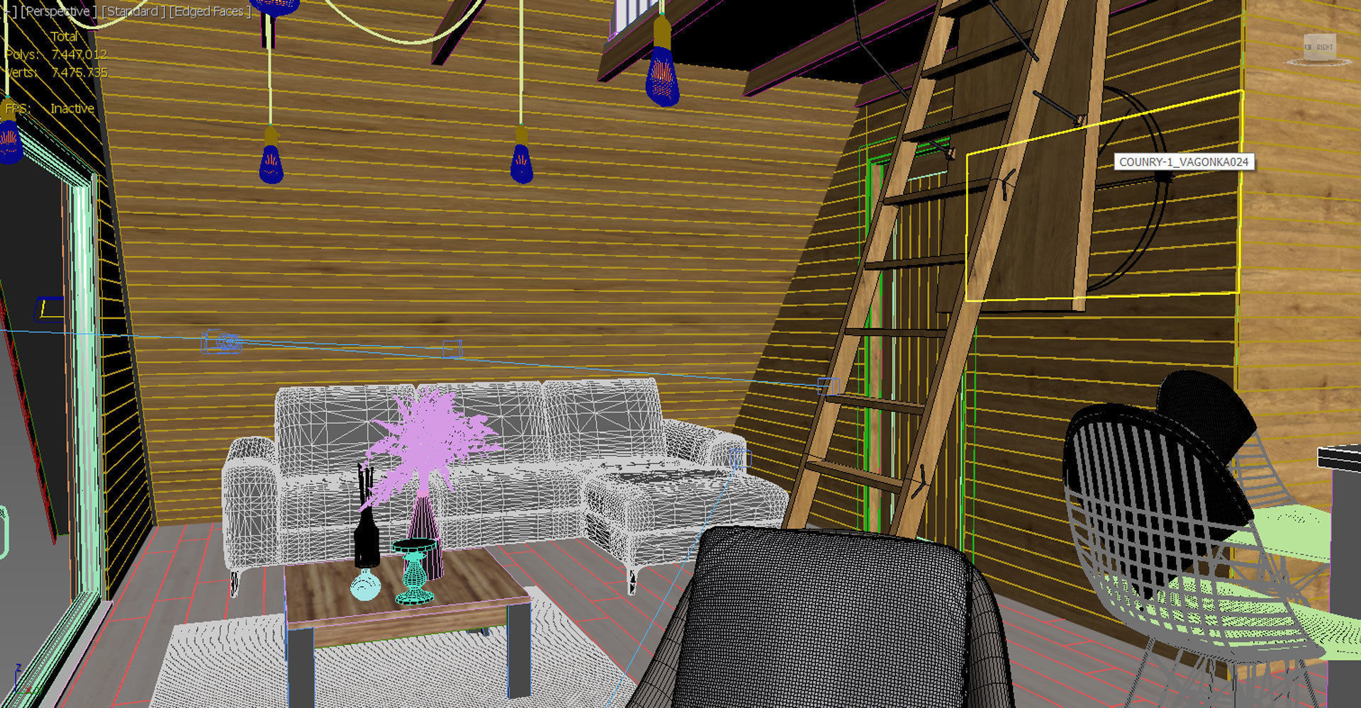 Triangle Bungalow Design 3D model_8