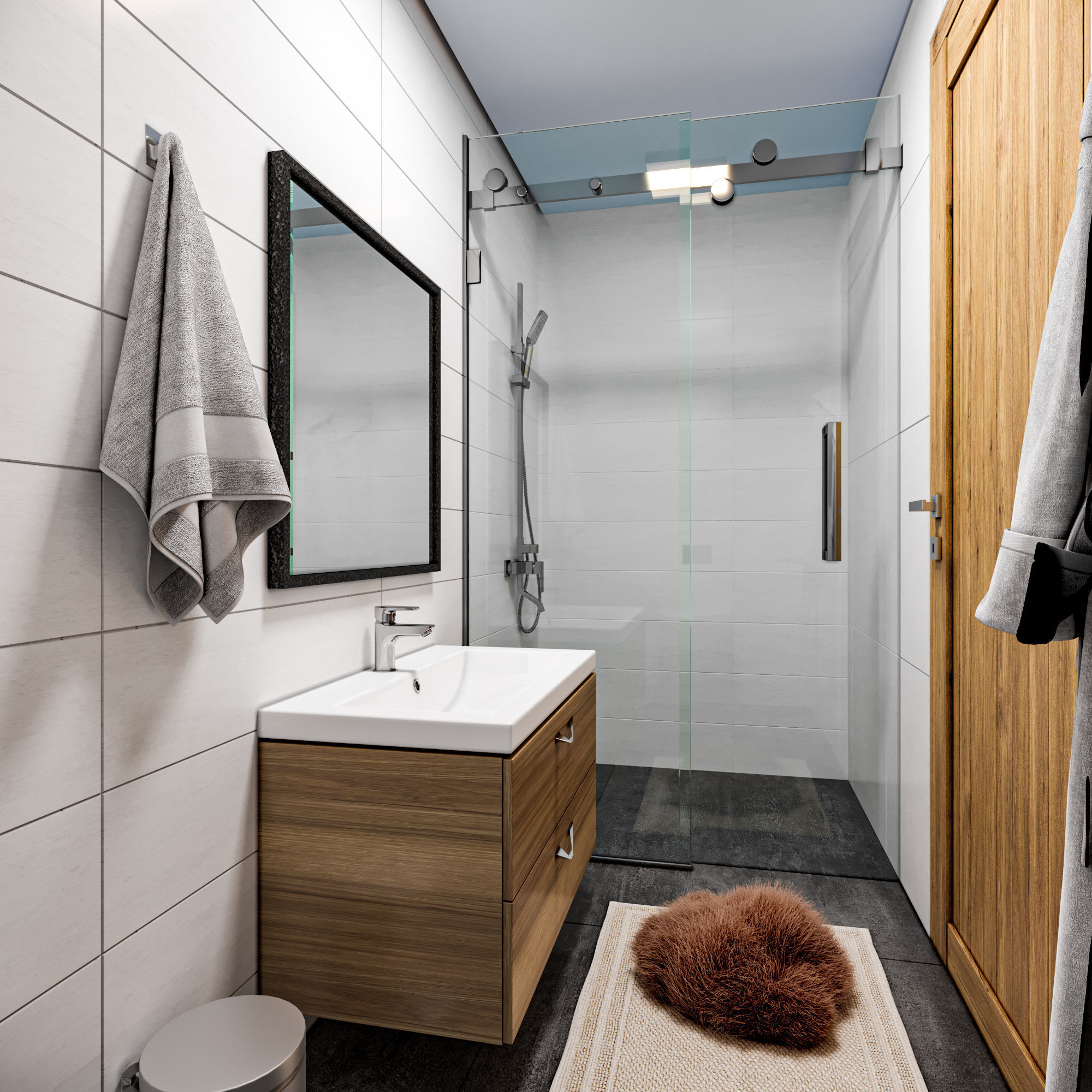 Triangle Bungalow Design 3D model_7