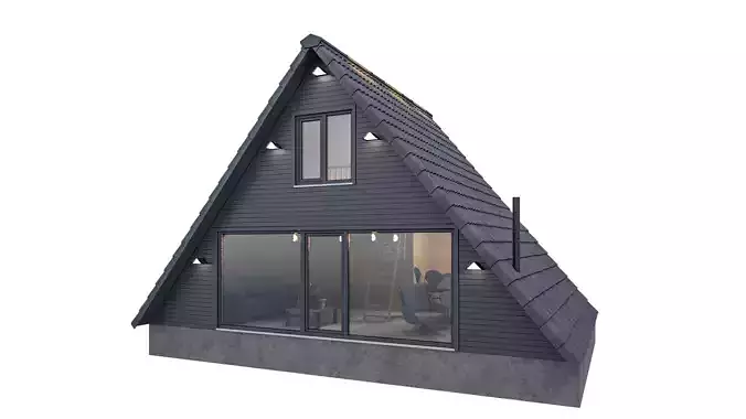 Triangle Bungalow Design 3D model