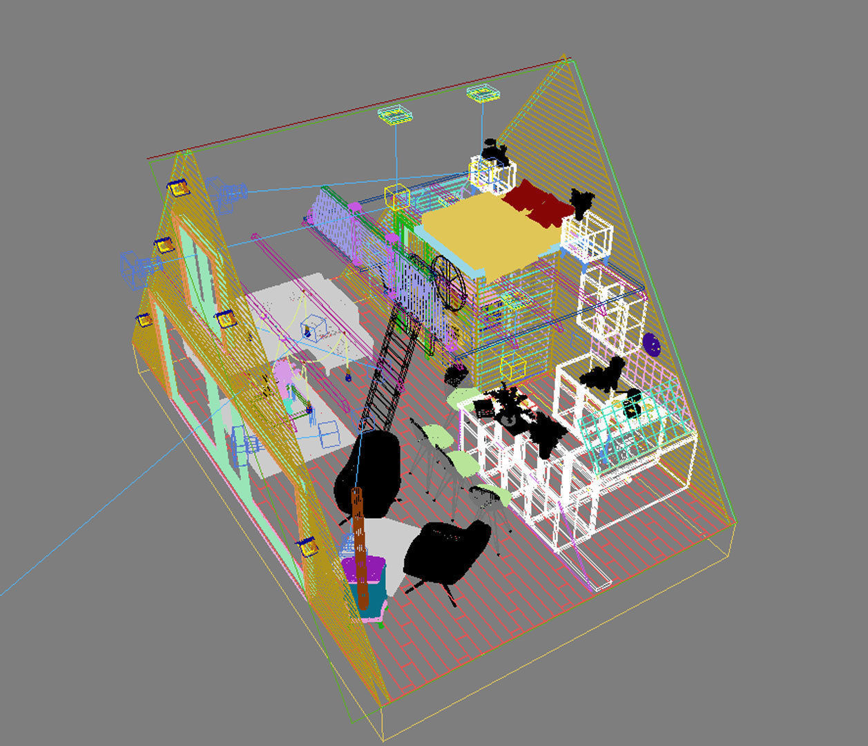 Triangle Bungalow Design 3D model_11