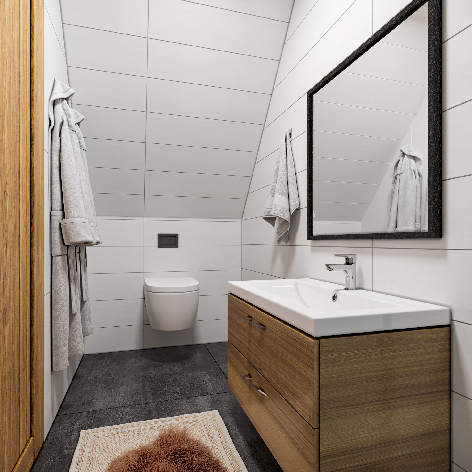 Triangle Bungalow Design 3D model_6