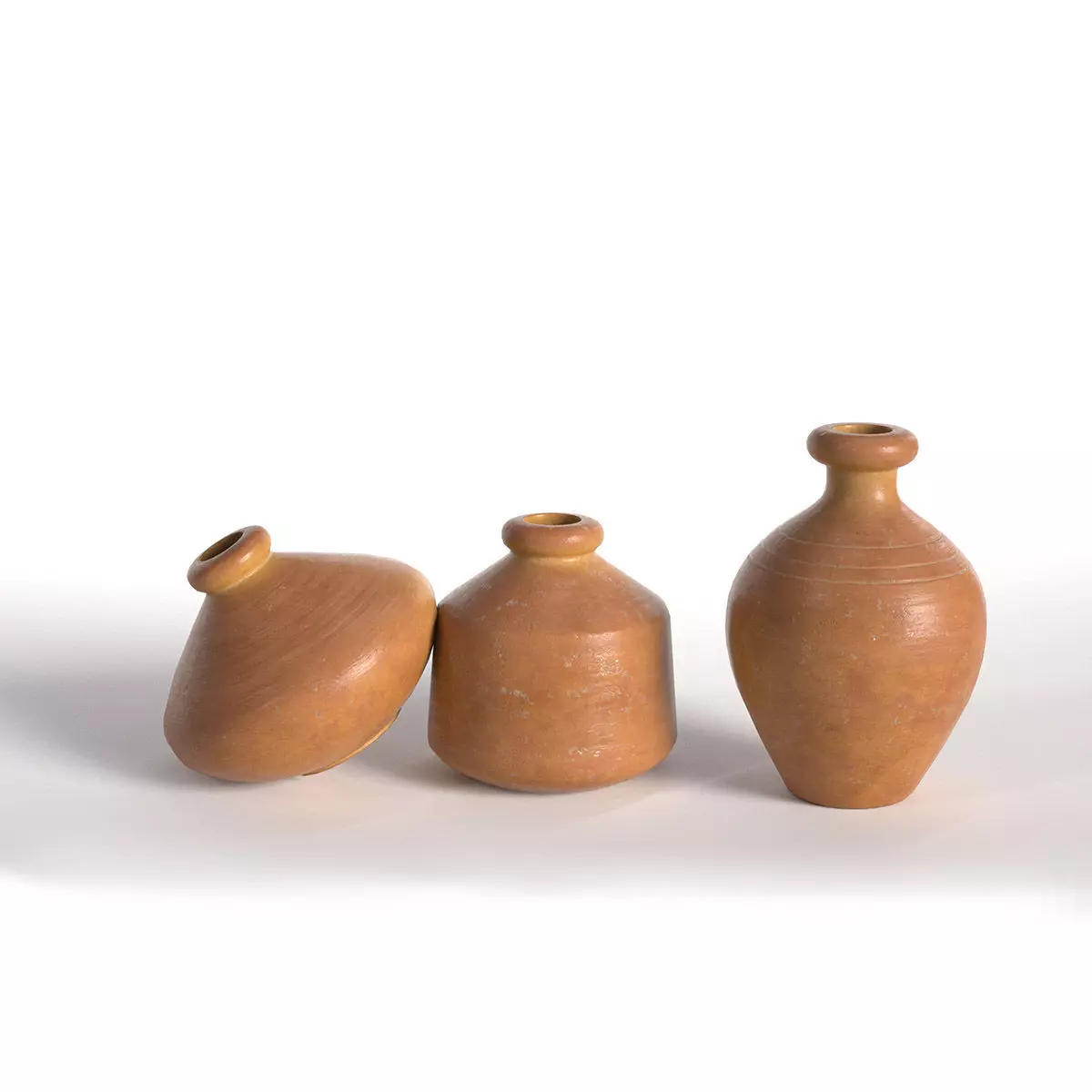Pots red clay Low-poly 3D model_0