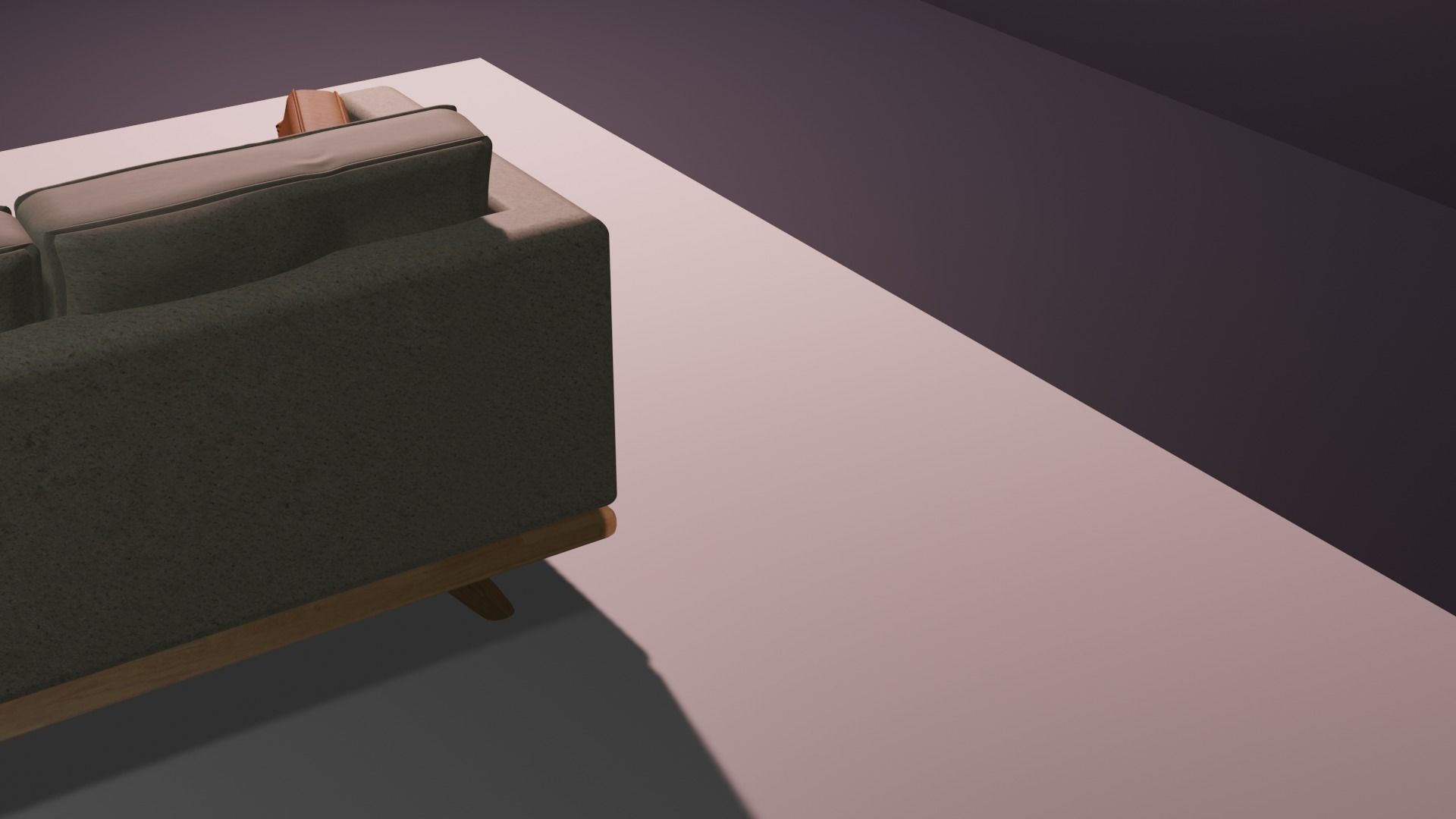 Leather Couch Low-poly 3D model_8