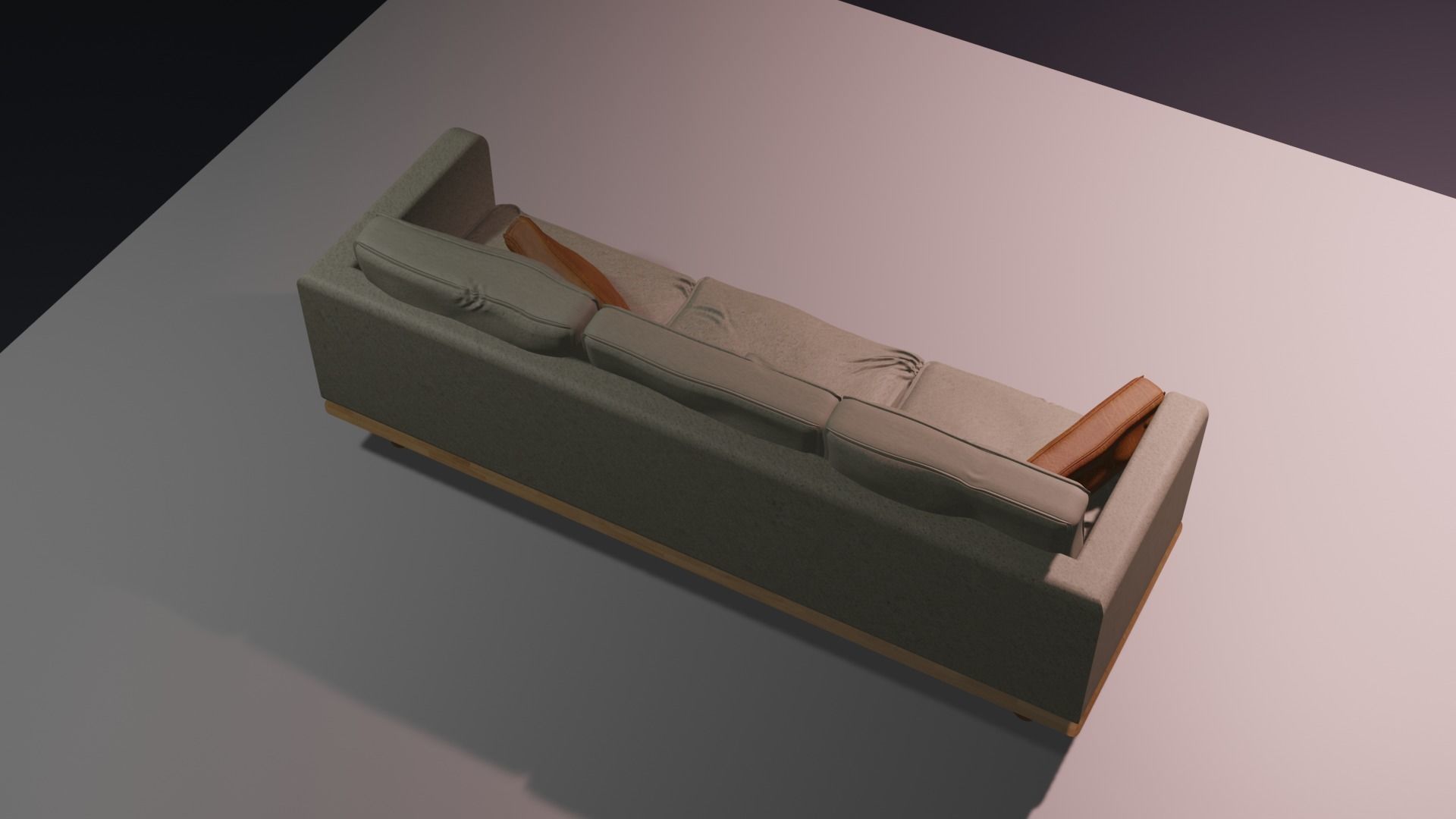 Leather Couch Low-poly 3D model_6