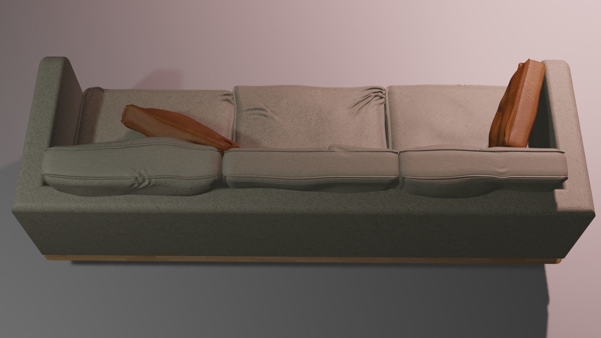Leather Couch Low-poly 3D model_7