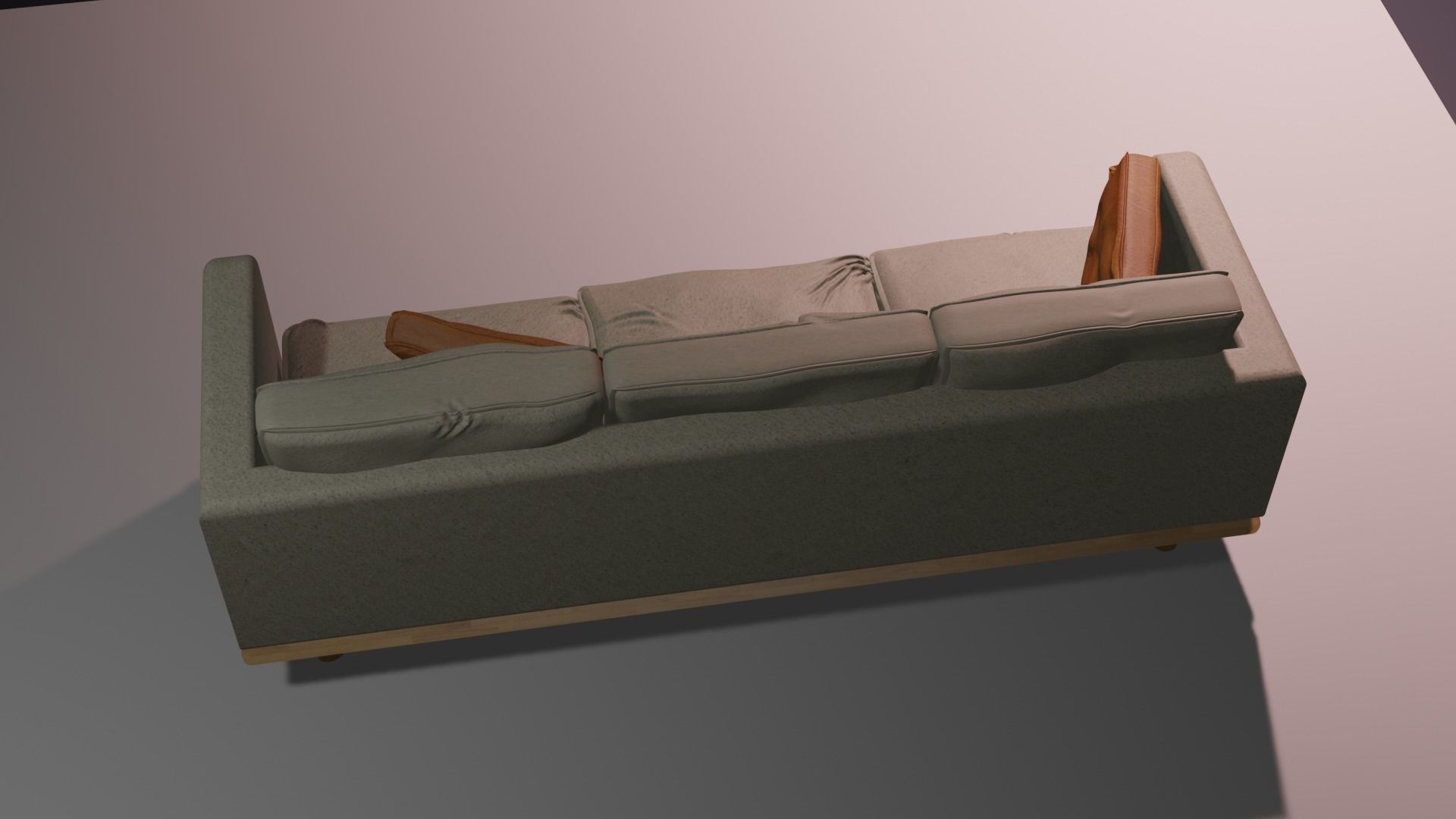 Leather Couch Low-poly 3D model_4