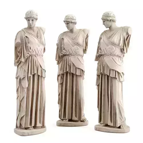 Lemniam Athena statue Low-poly 3D model