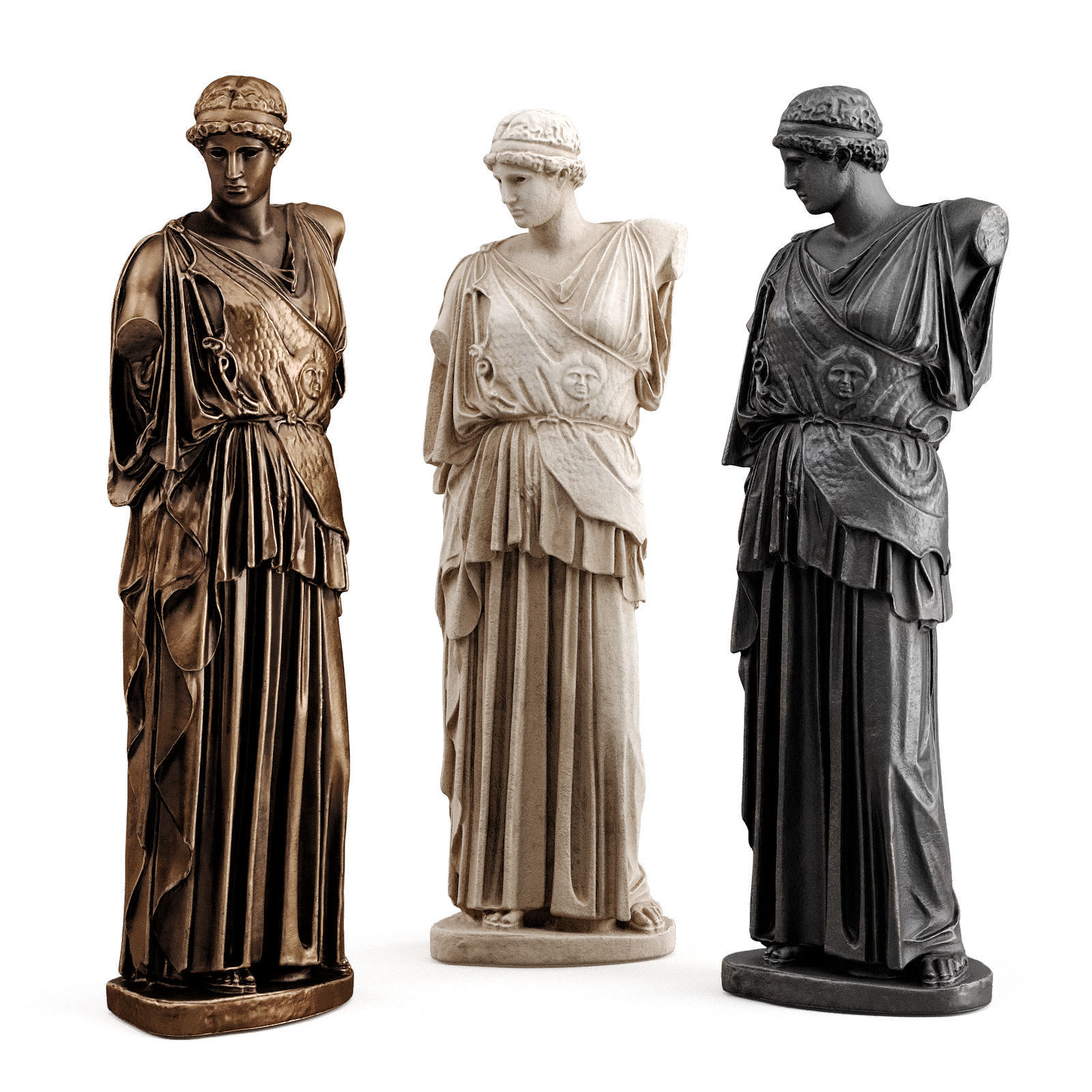 Lemniam Athena statue Low-poly 3D model_1