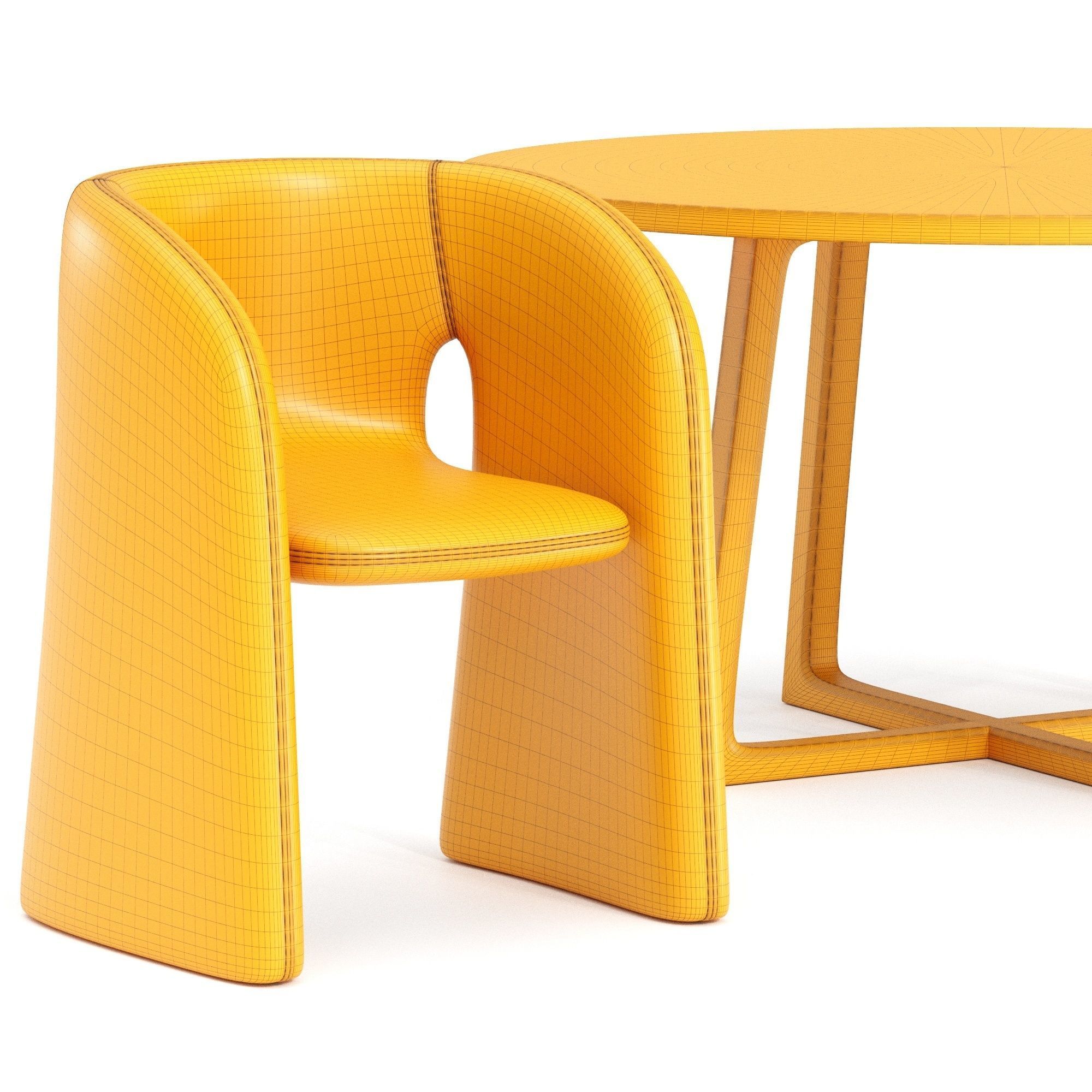 Dining set 12  3D model_4