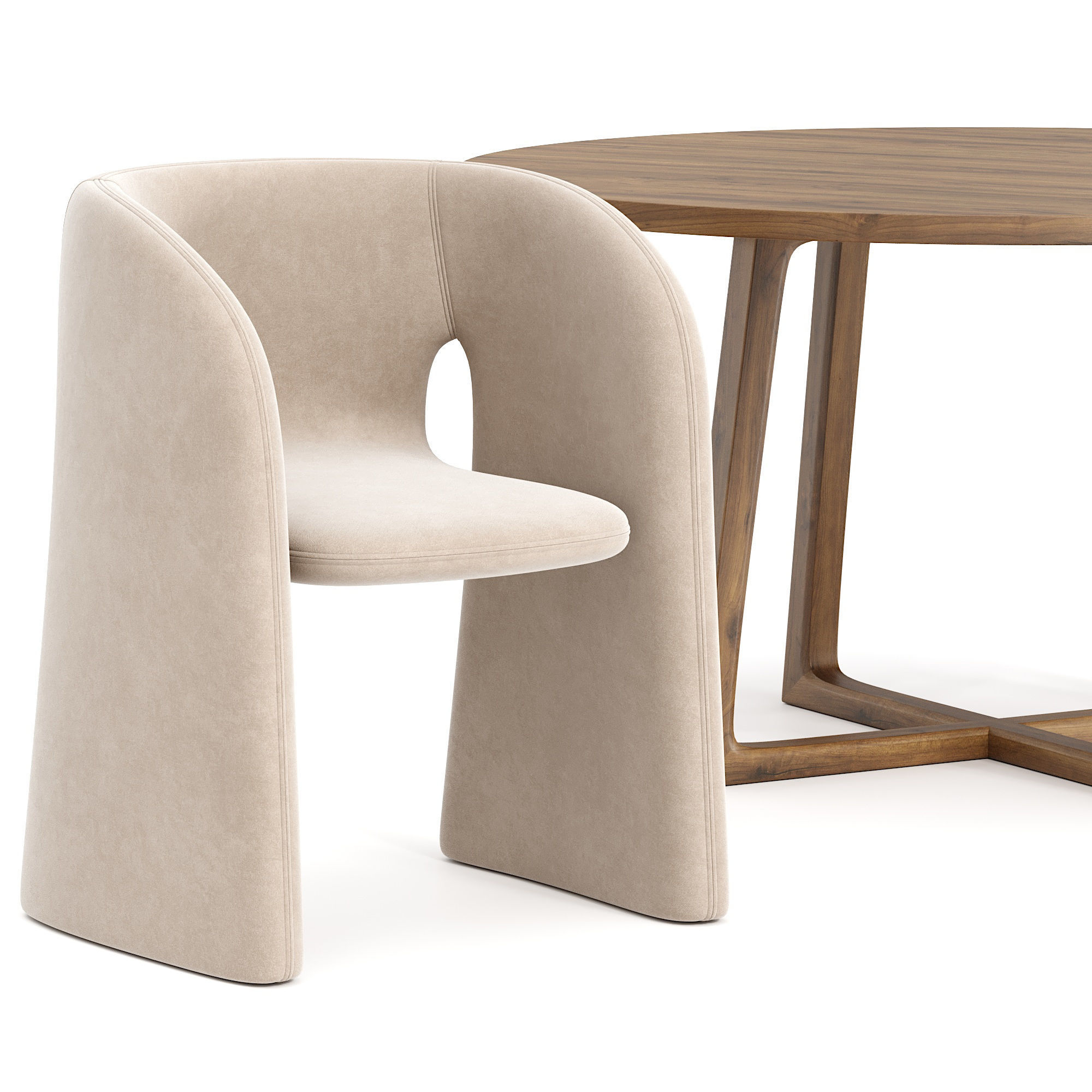 Dining set 12  3D model_2