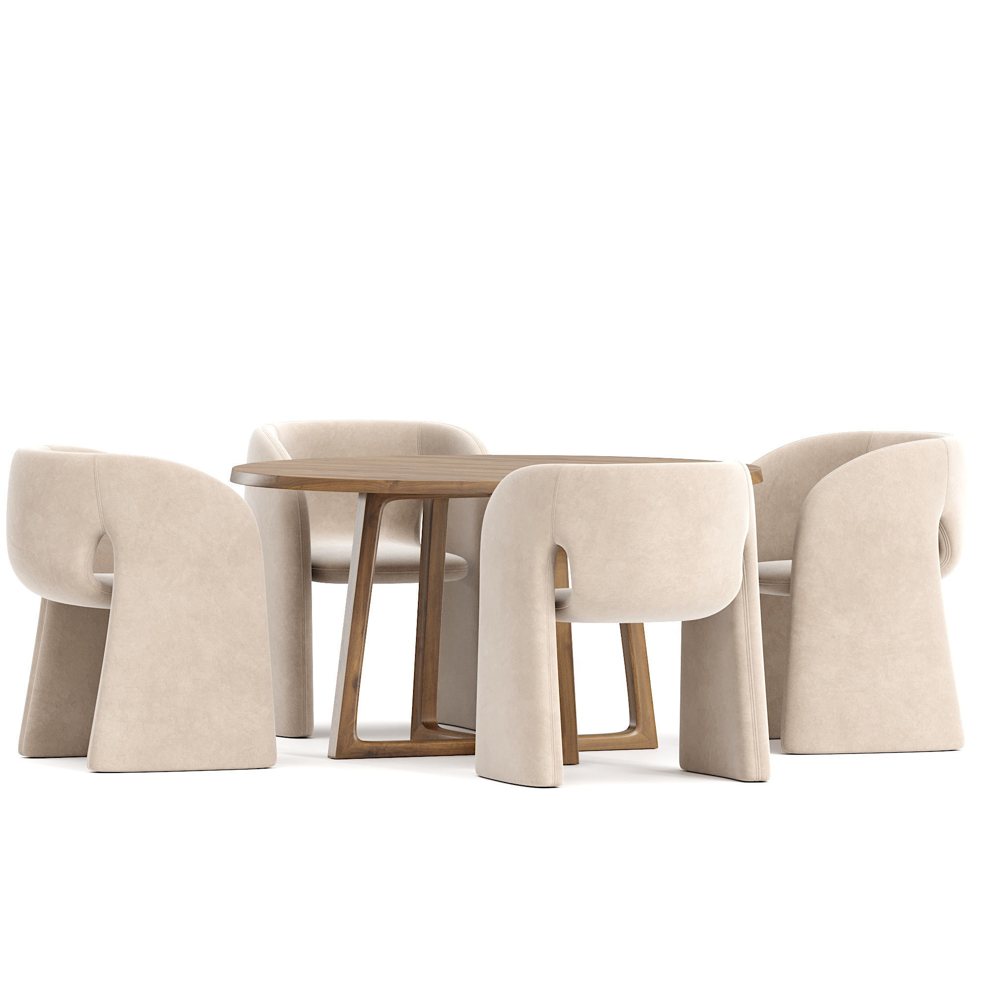 Dining set 12  3D model_1