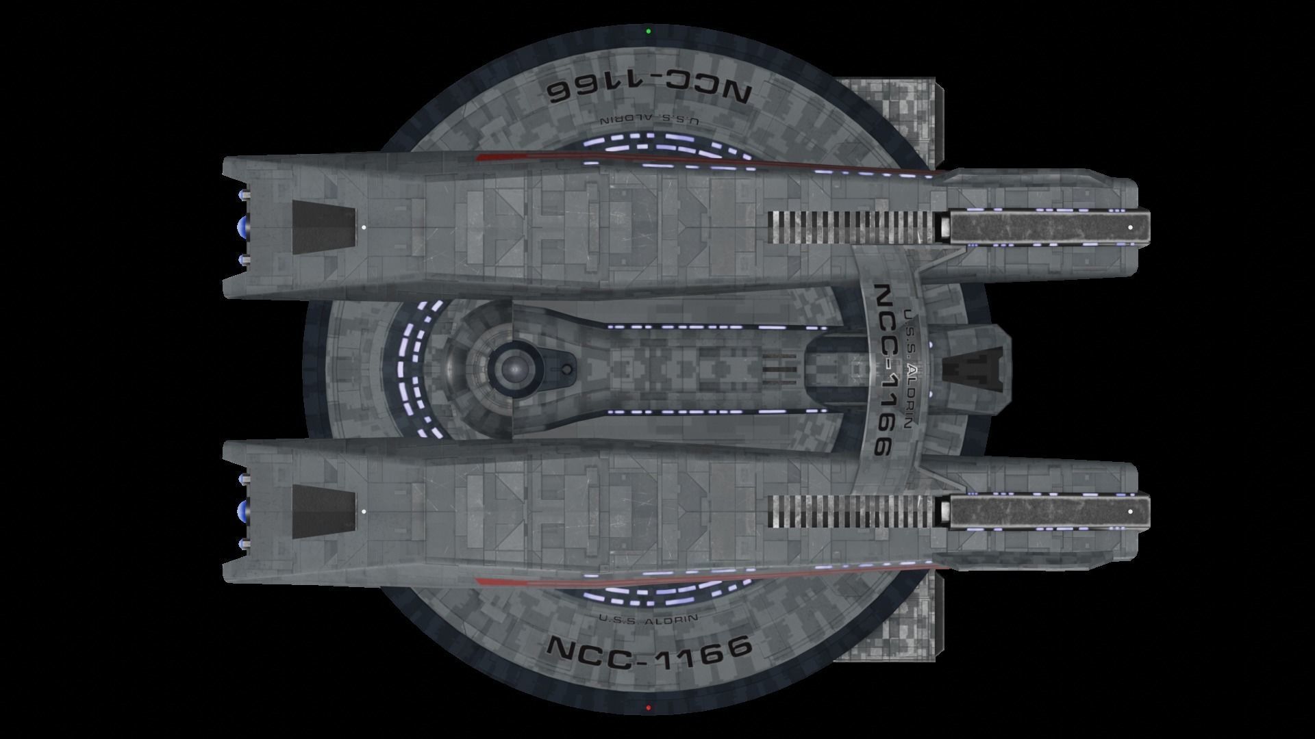 Star Trek USS Aldrin NCC-1166 Starship Low-poly 3D model_5