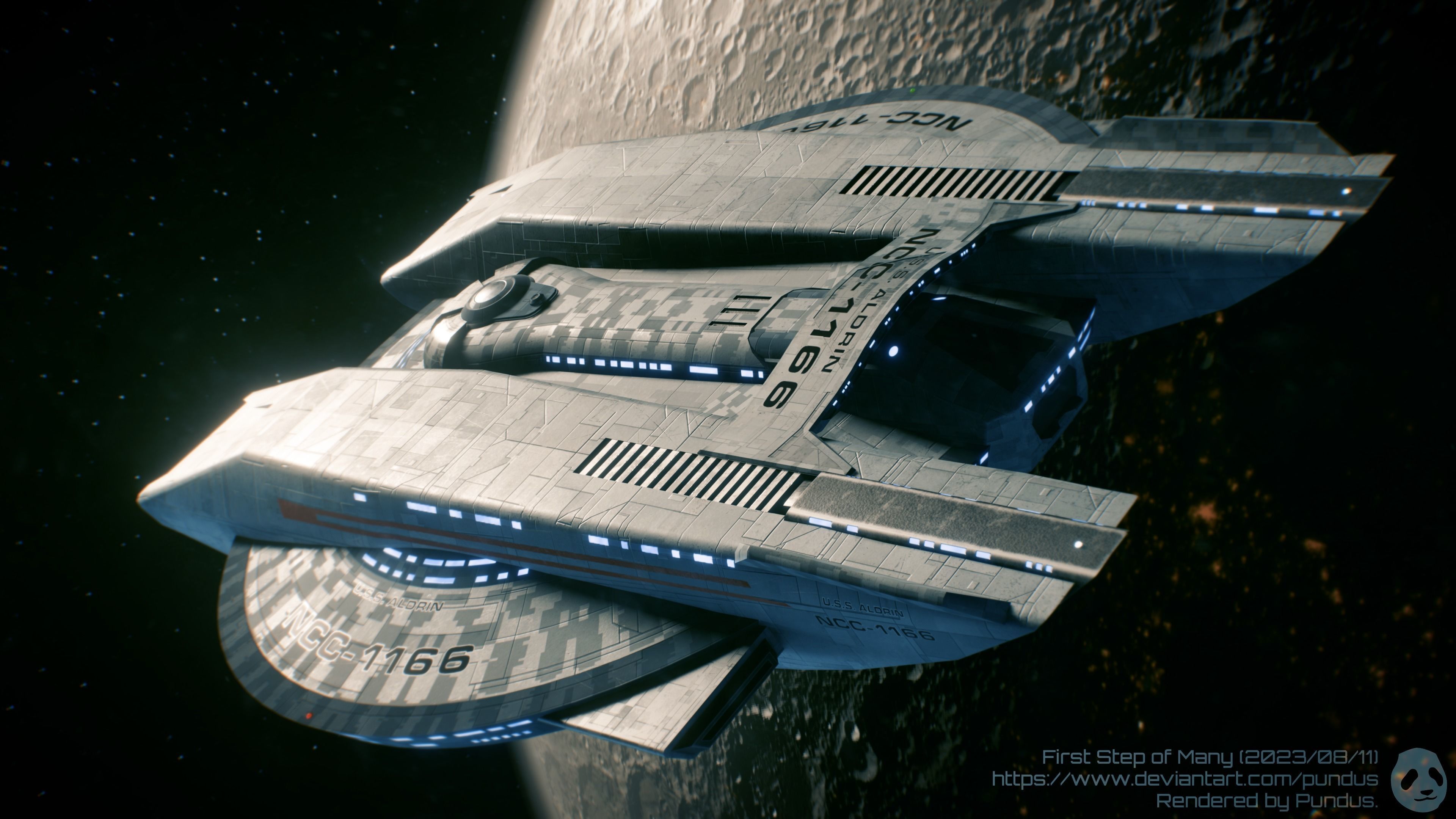 Star Trek USS Aldrin NCC-1166 Starship Low-poly 3D model_4