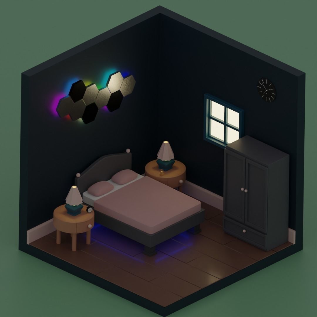 Bedroom 3D model_2
