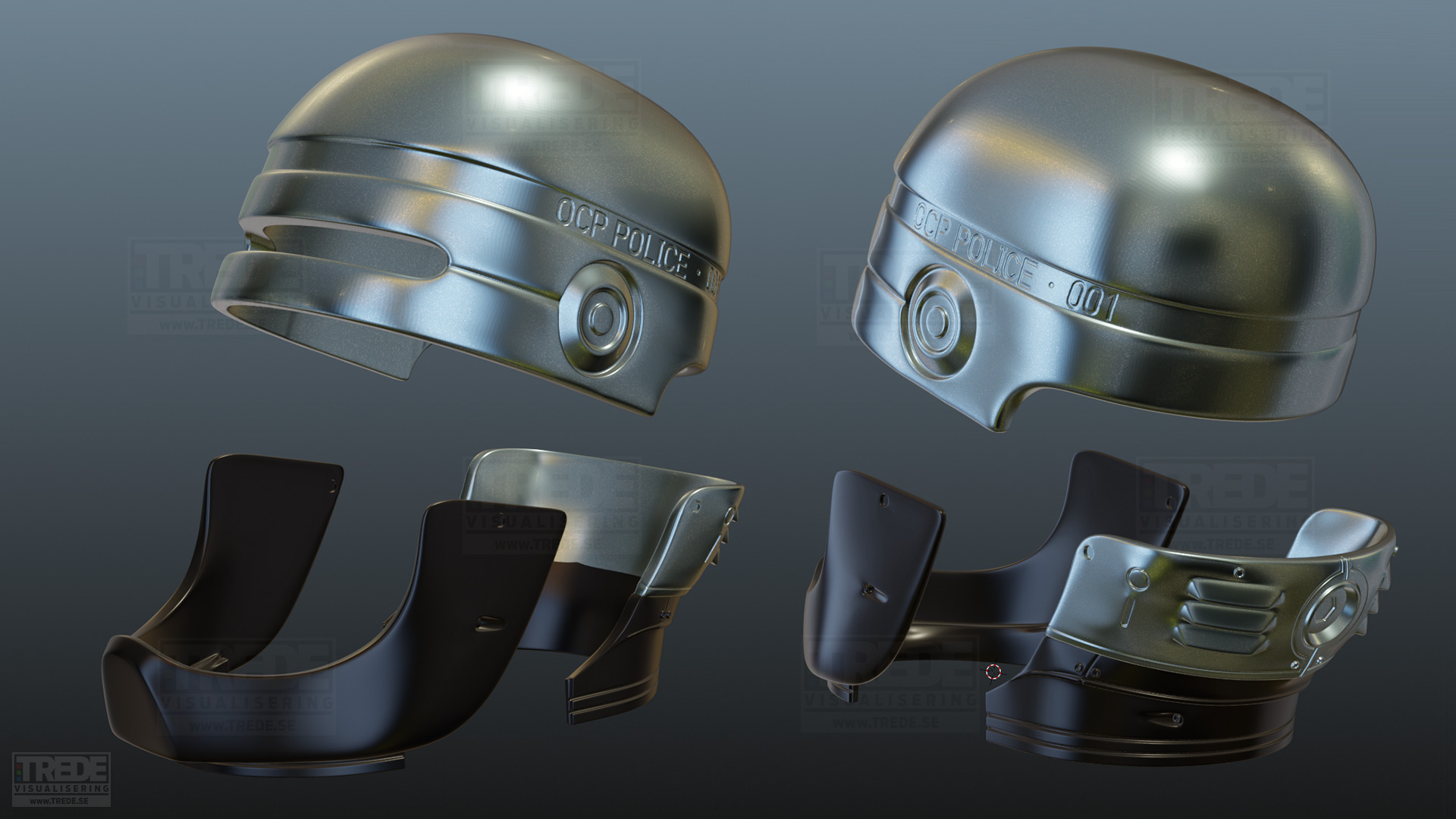 Screen accurate 1987 ROBOCOP helmet replica 3D print model_6