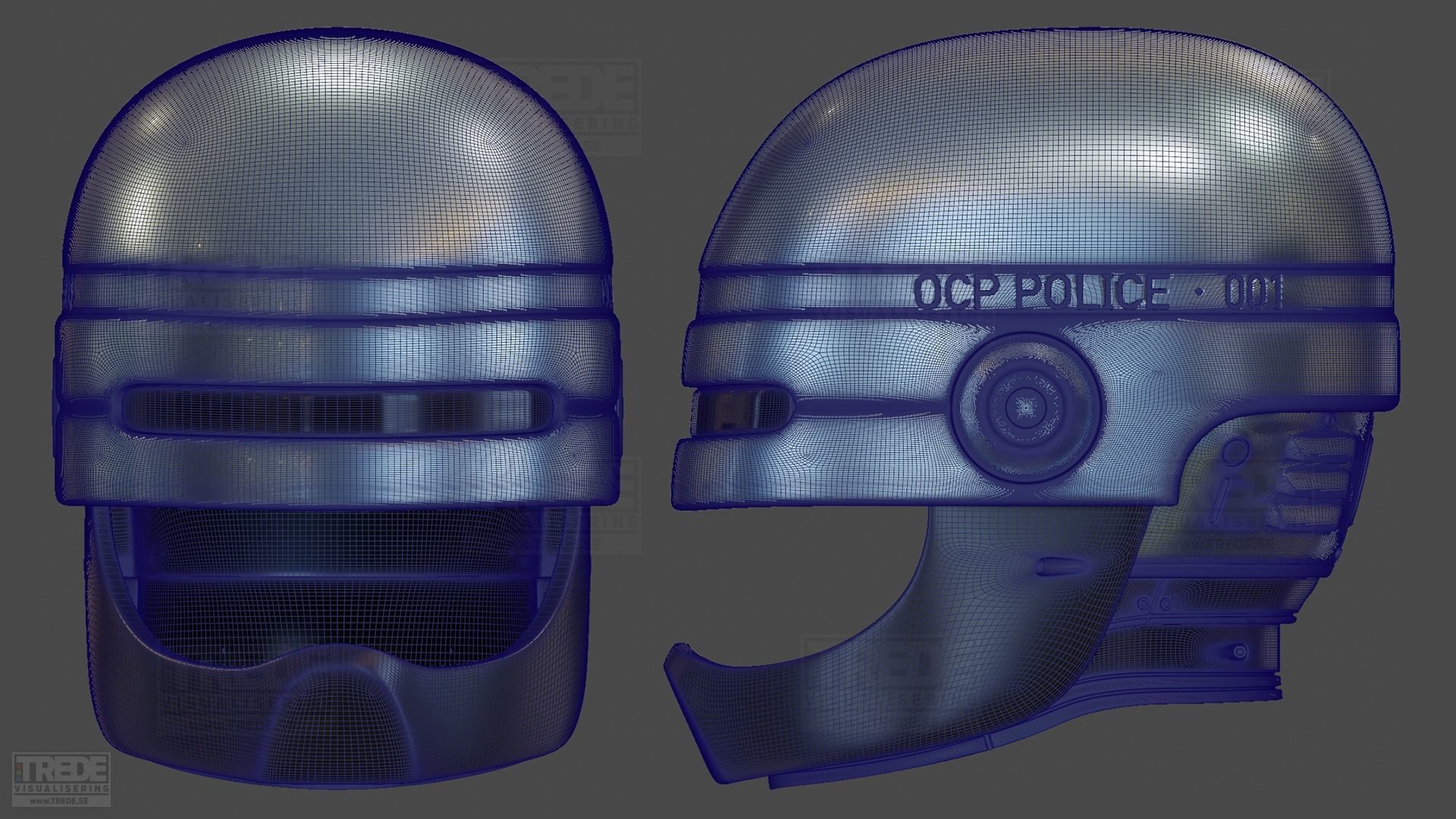 Screen accurate 1987 ROBOCOP helmet replica 3D print model_2