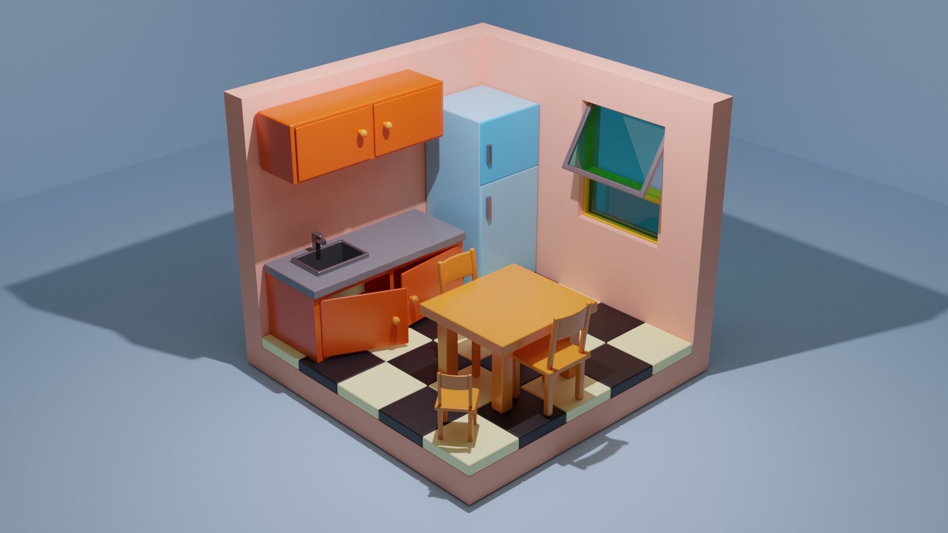isometric kitchen  3D model_2