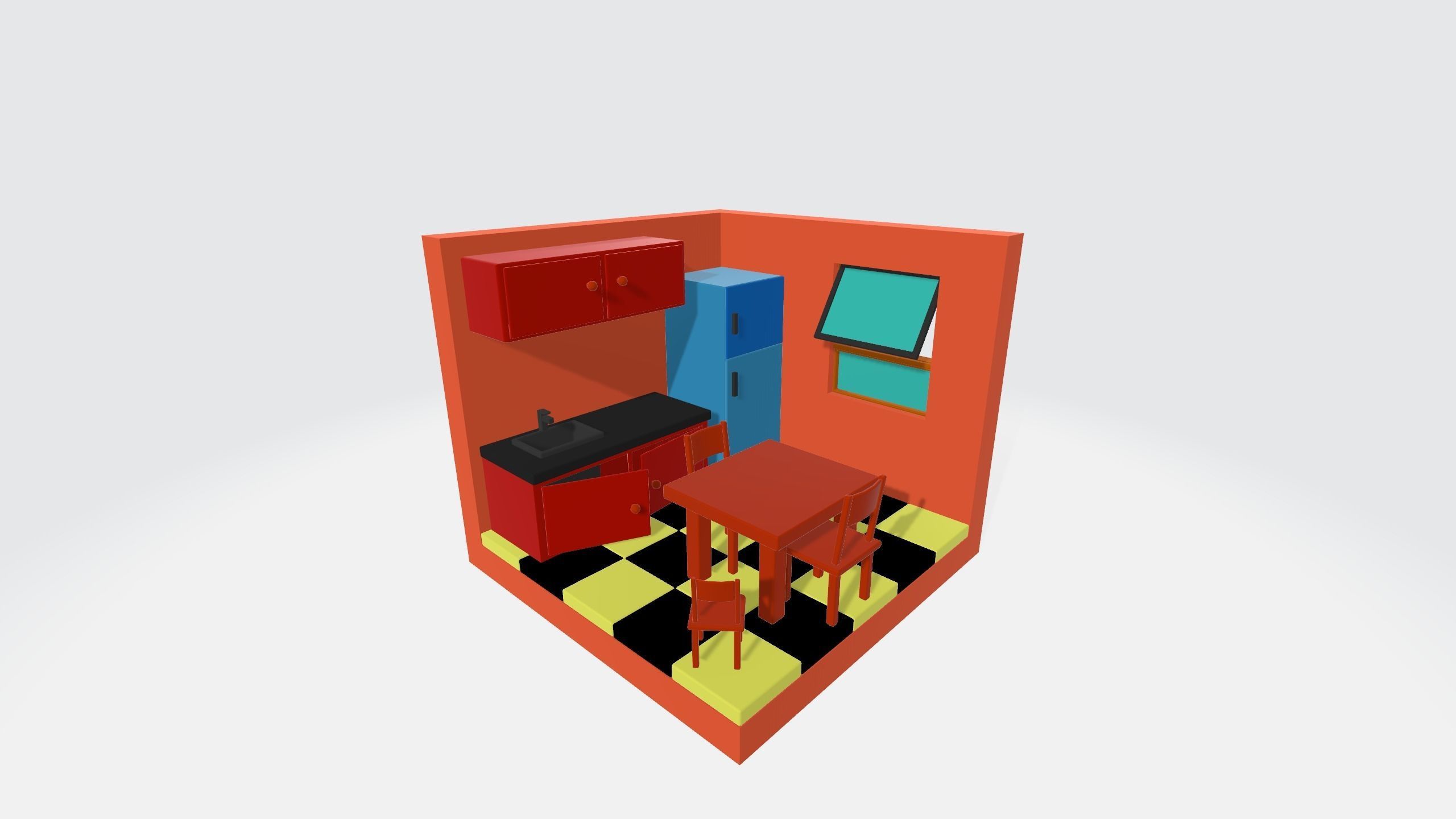 isometric kitchen  3D model_4