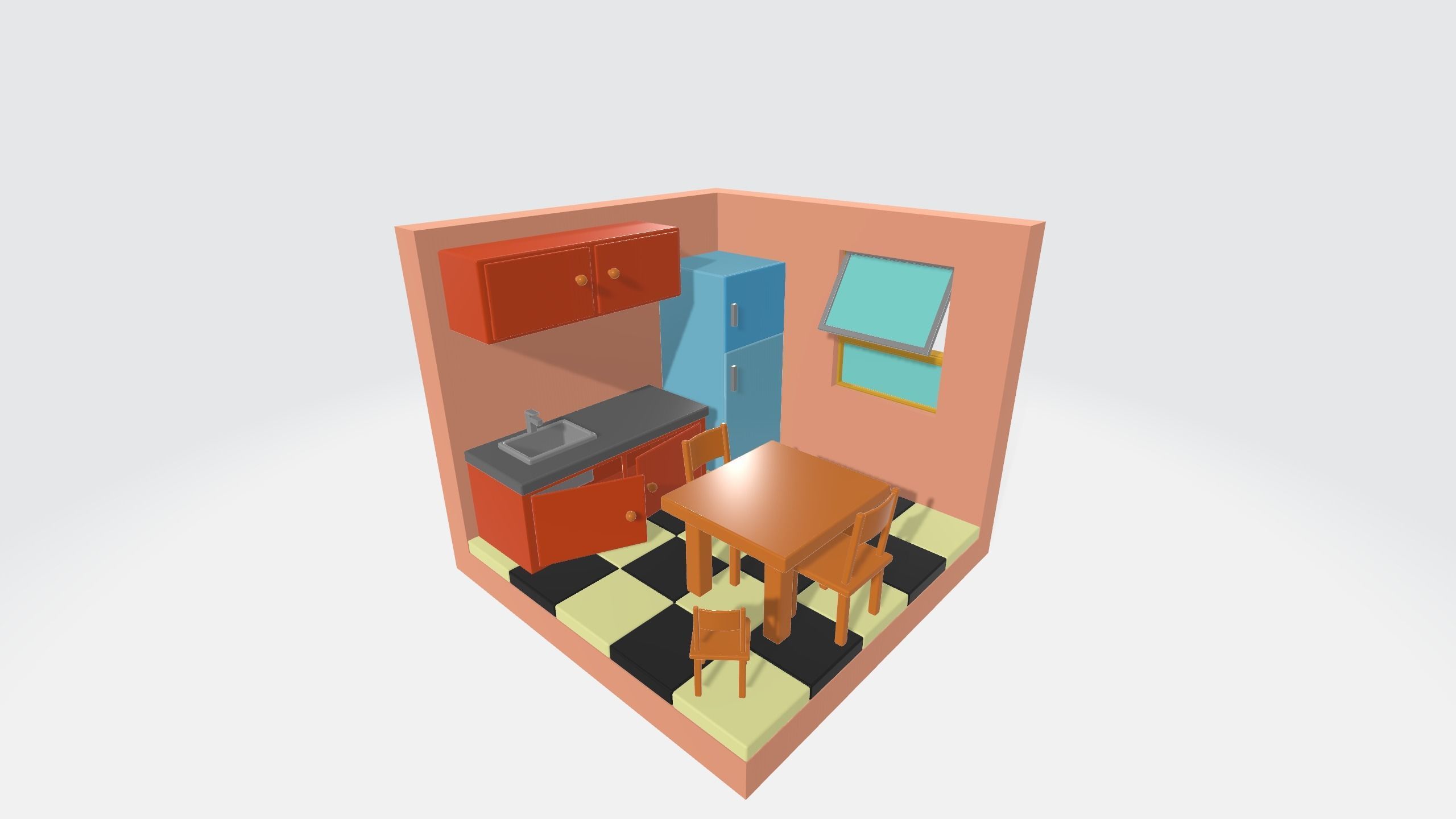 isometric kitchen  3D model_5
