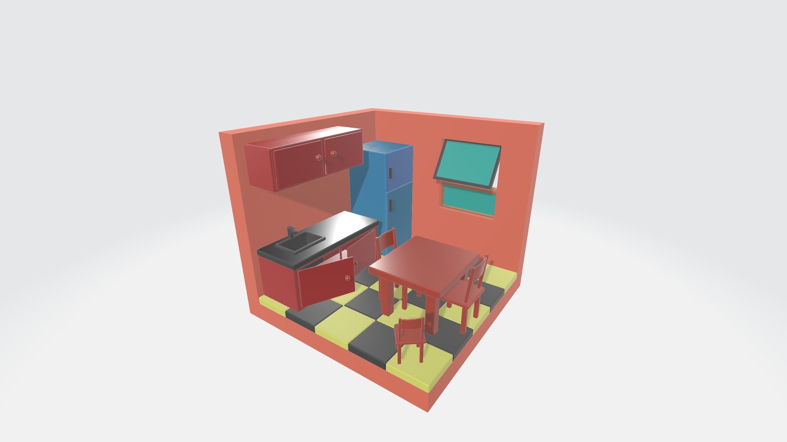 isometric kitchen  3D model_6