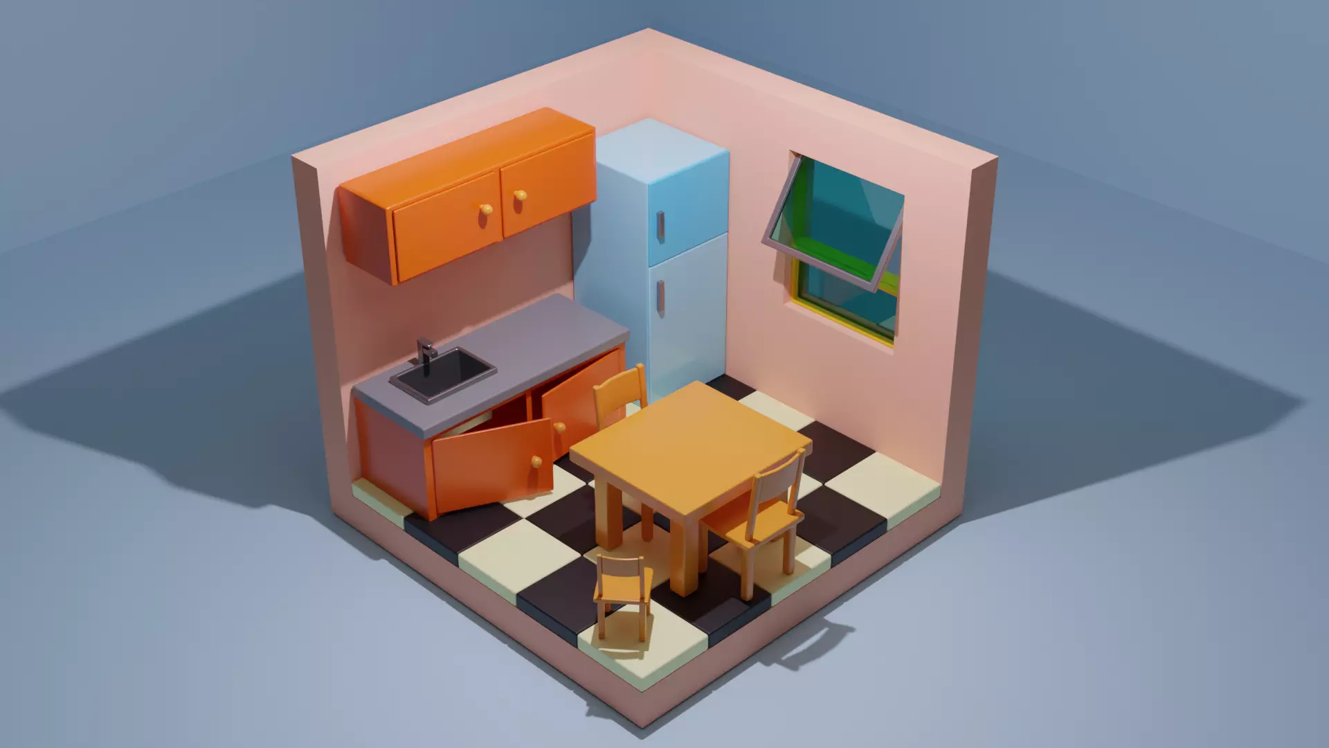 isometric kitchen  3D model_0