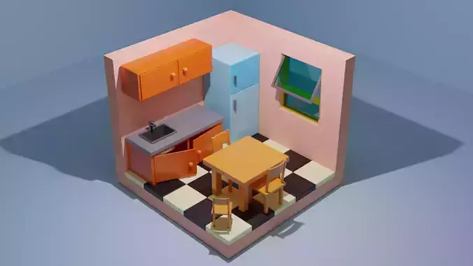 isometric kitchen  3D model