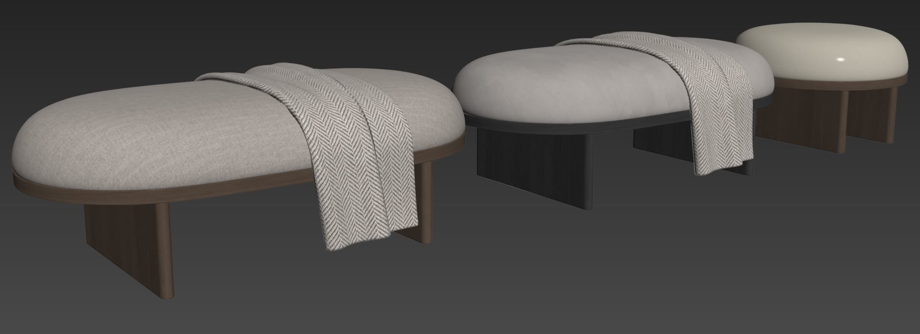 Anza Bench 120 and pouf 3D model_9