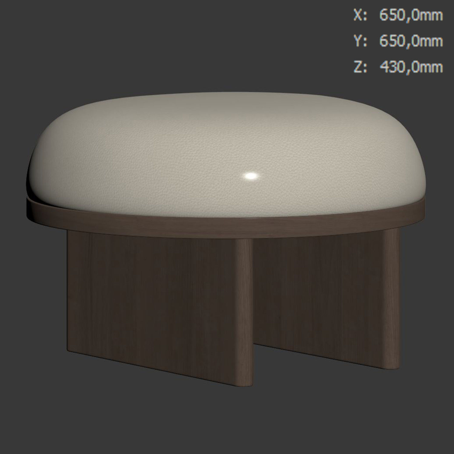 Anza Bench 120 and pouf 3D model_6