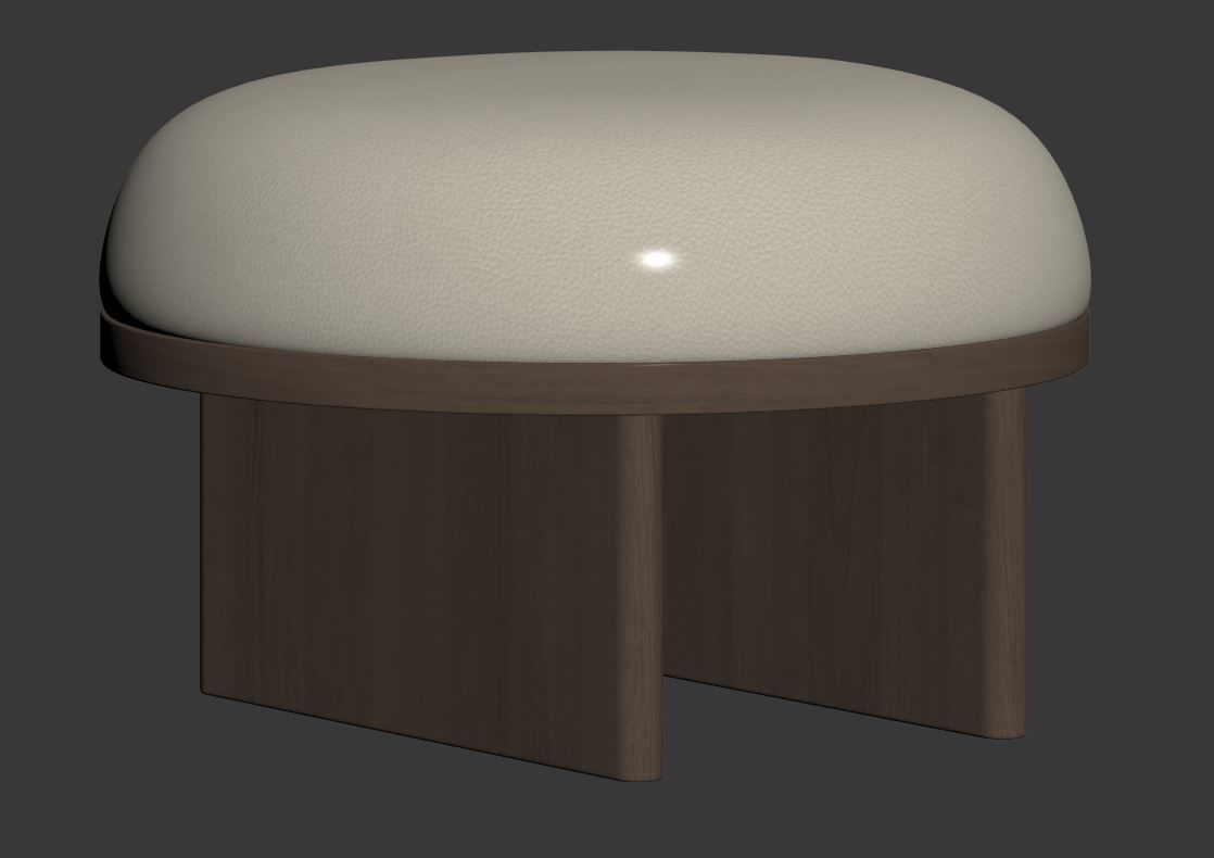 Anza Bench 120 and pouf 3D model_18