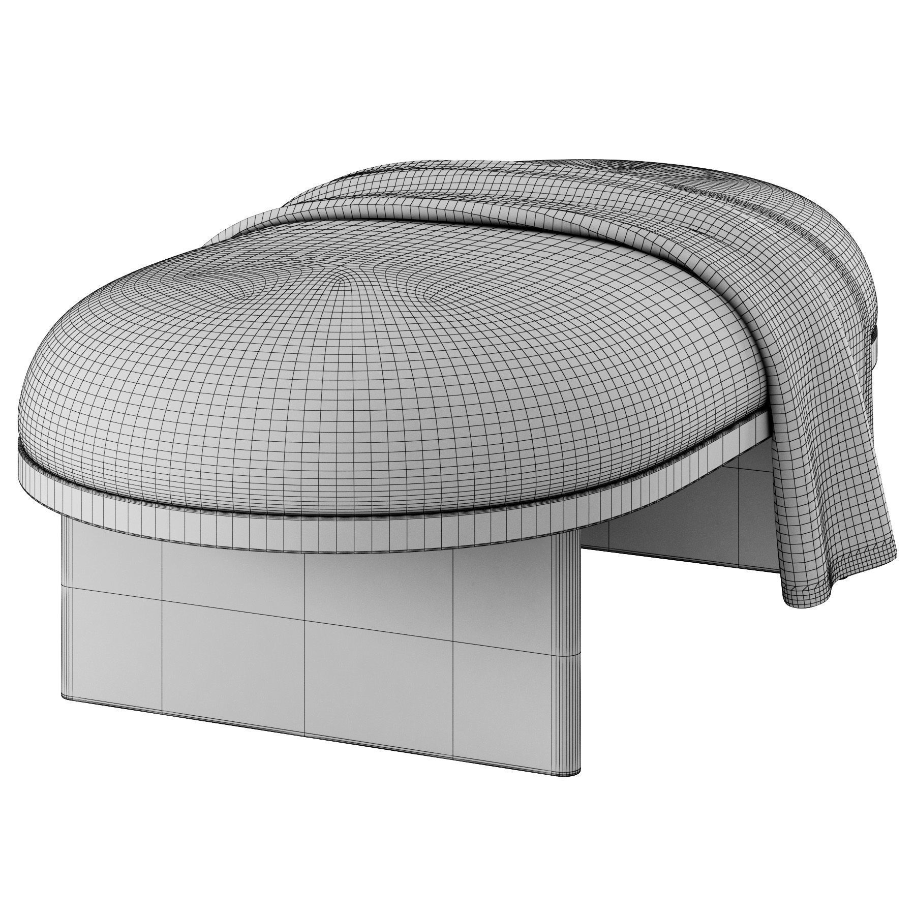 Anza Bench 120 and pouf 3D model_14