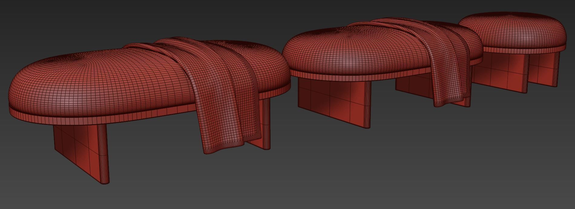 Anza Bench 120 and pouf 3D model_11