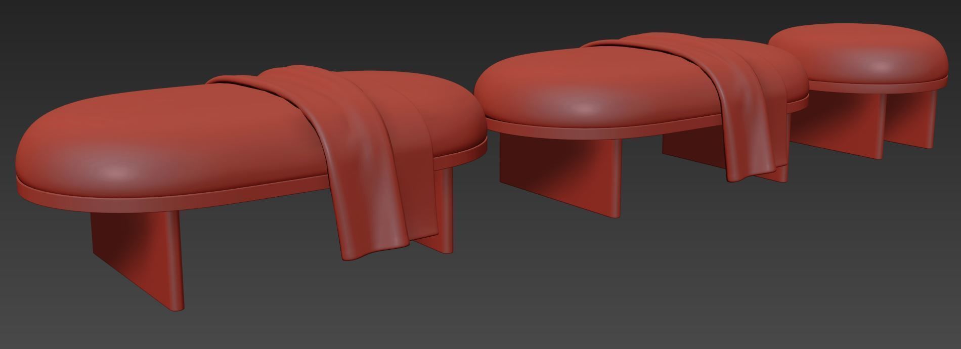 Anza Bench 120 and pouf 3D model_10