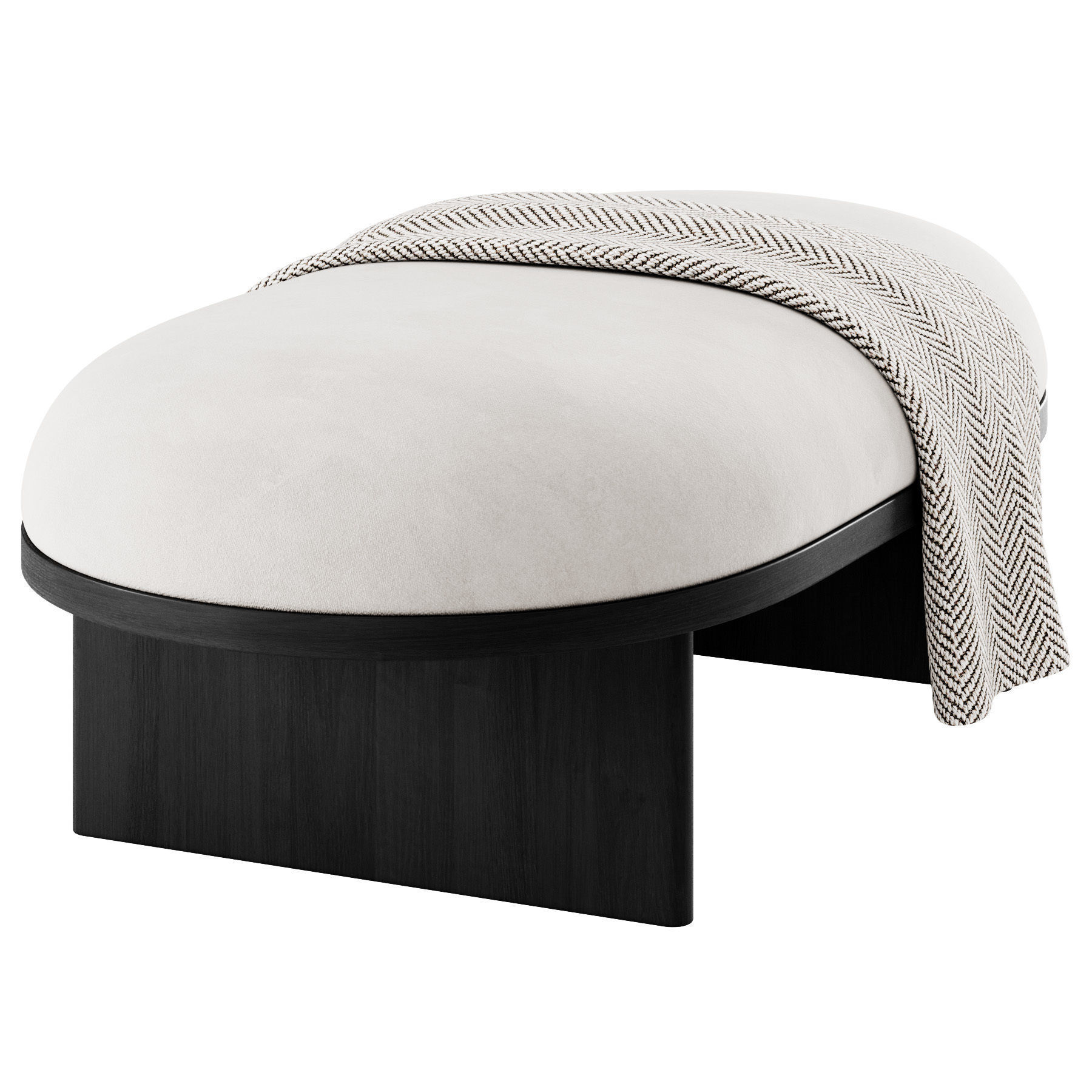 Anza Bench 120 and pouf 3D model_3