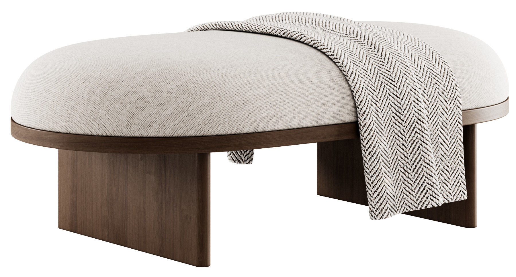 Anza Bench 120 and pouf 3D model_7