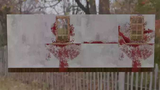 Ancient Shadows Collection Stone Wall with blood and wood 