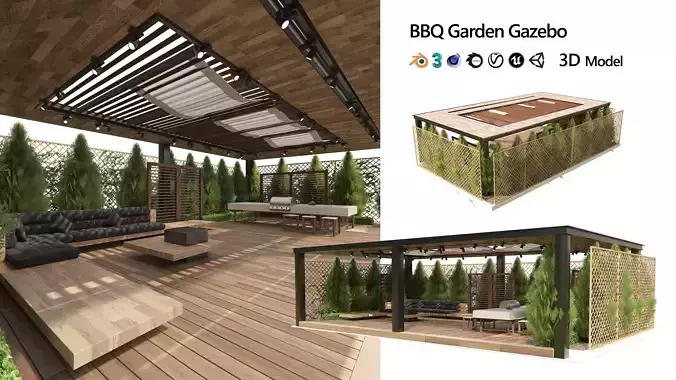 Garden Gazebo 3d model 3D model