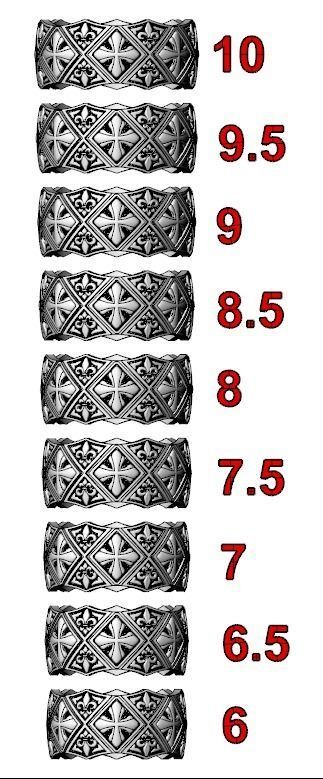 Ring with Maltese cross and fleur-de-lis 784 3D print model_13
