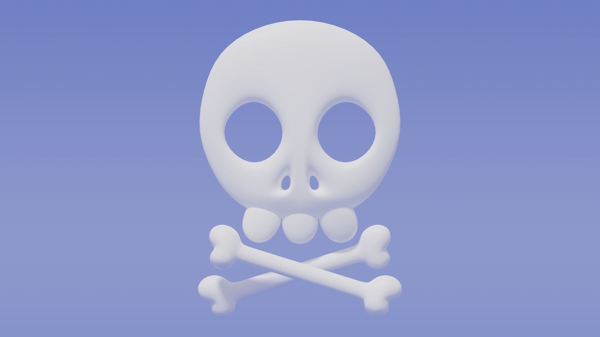Cartoon Skull and Crossbones 3D model_6