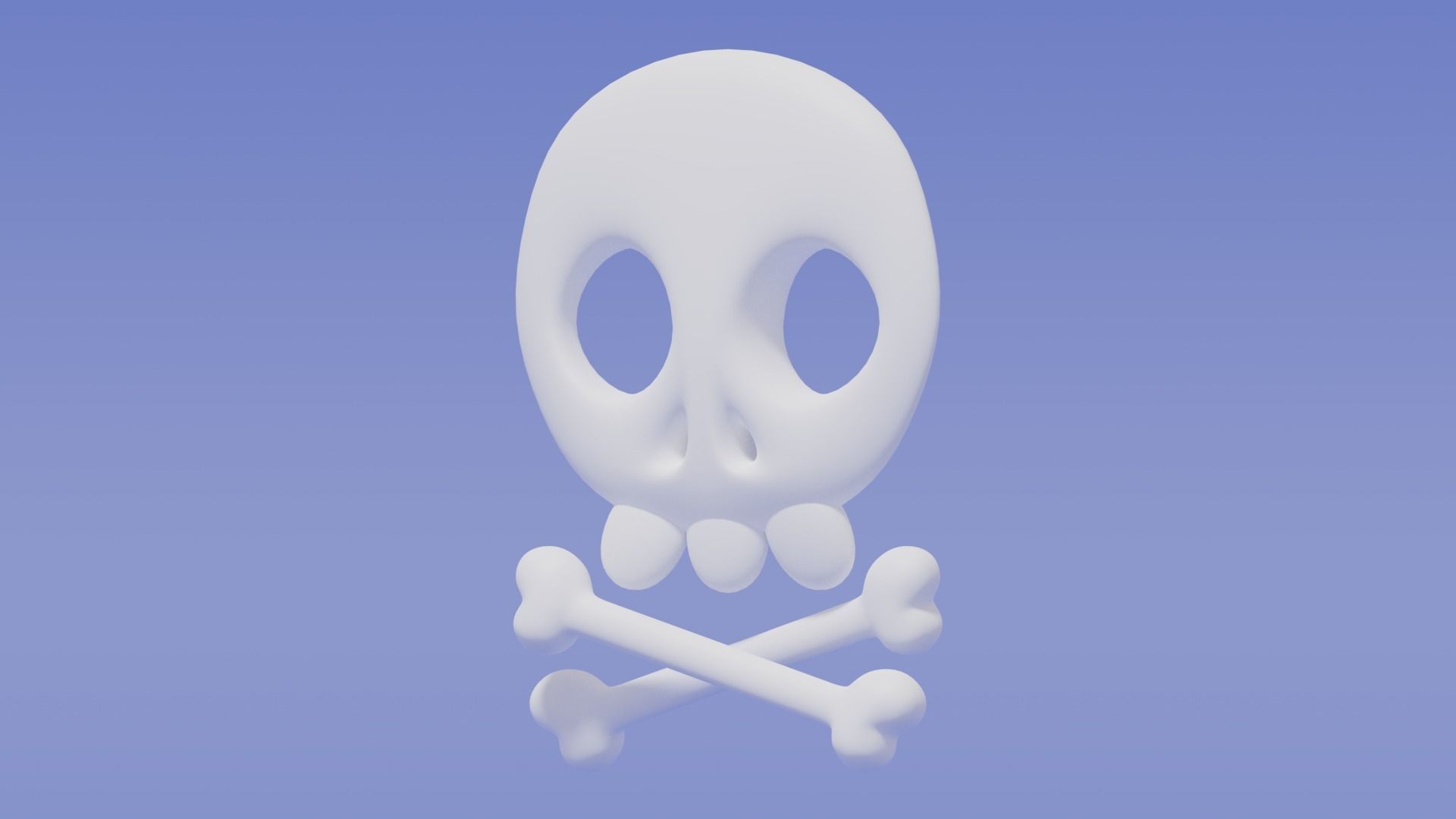 Cartoon Skull and Crossbones 3D model_7