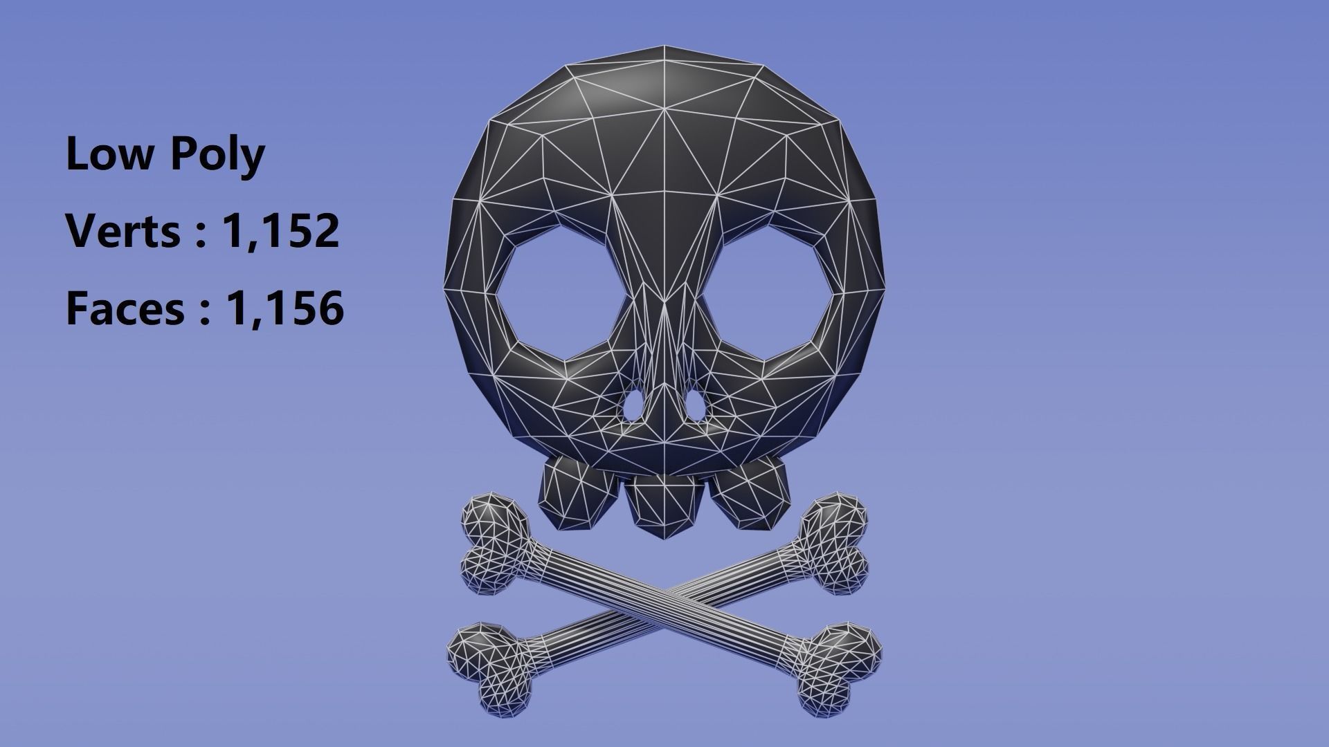 Cartoon Skull and Crossbones 3D model_17