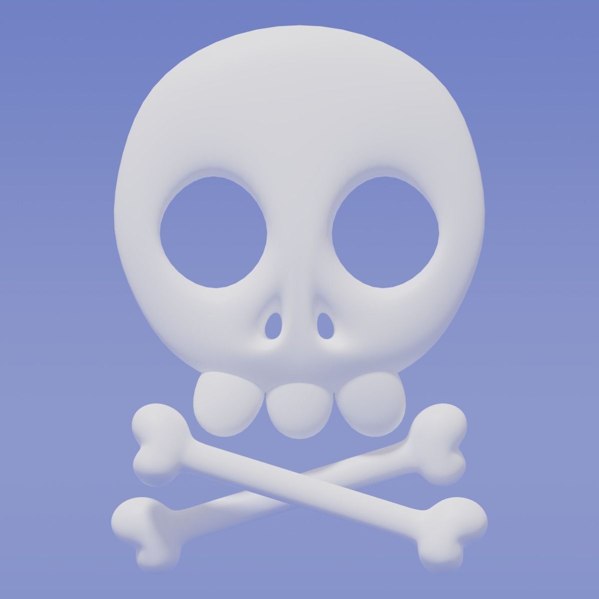 Cartoon Skull and Crossbones 3D model_18