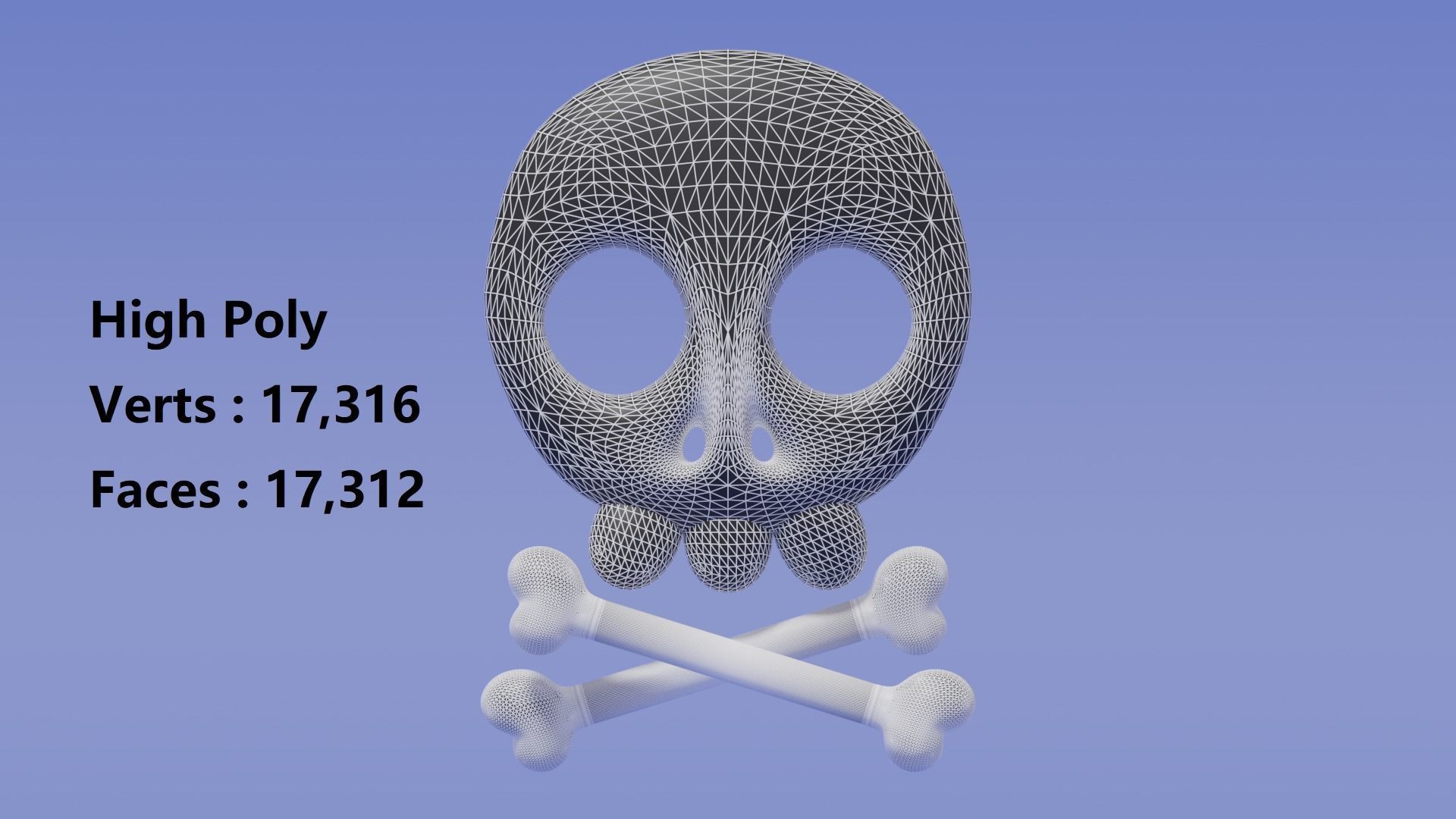 Cartoon Skull and Crossbones 3D model_15
