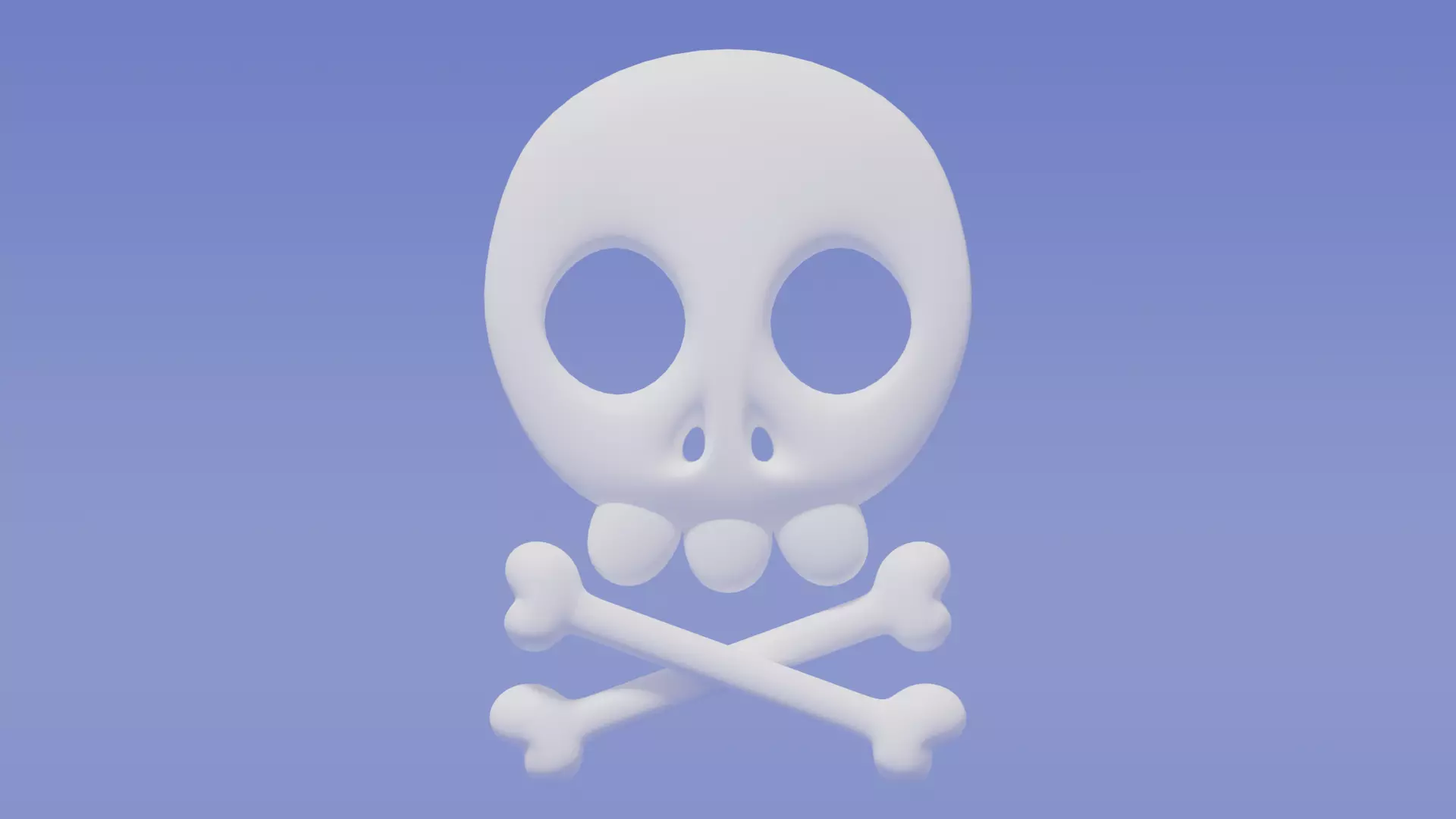 Cartoon Skull and Crossbones 3D model_0