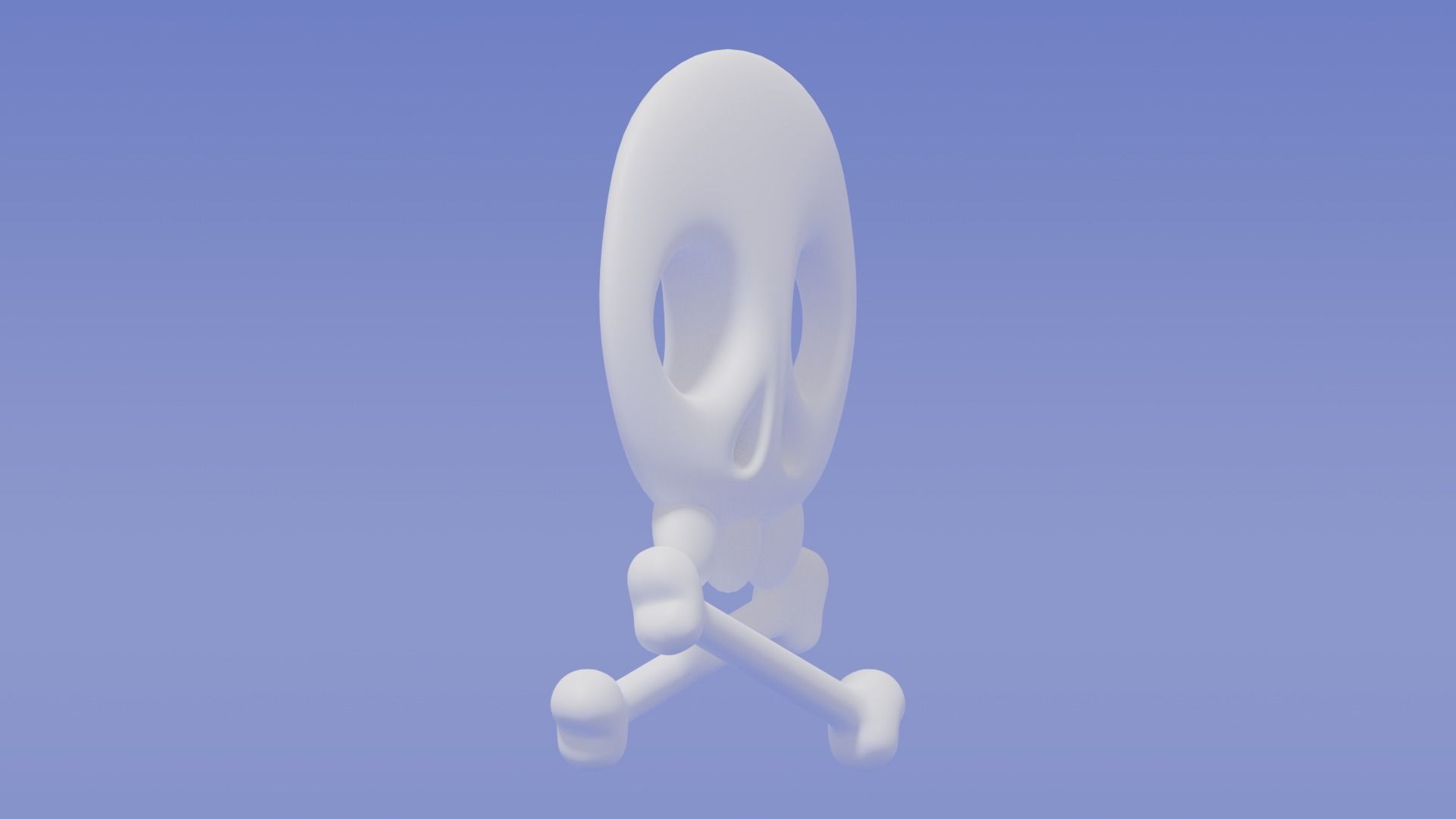 Cartoon Skull and Crossbones 3D model_4