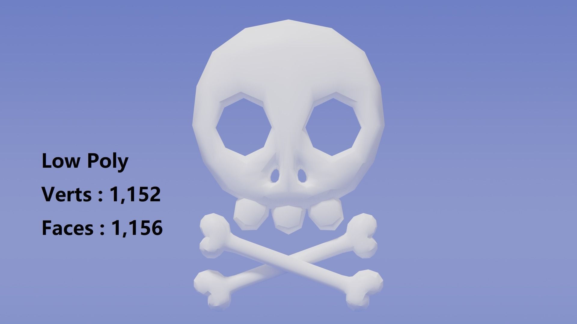 Cartoon Skull and Crossbones 3D model_14