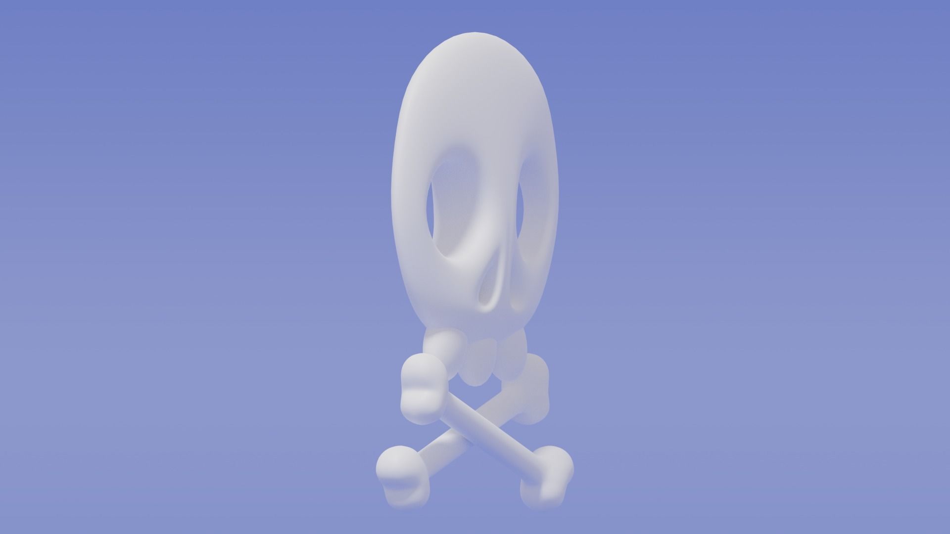 Cartoon Skull and Crossbones 3D model_2
