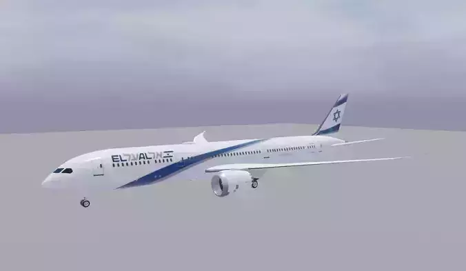 EL AL Boeing 787-9 3d model Low-poly 3D model