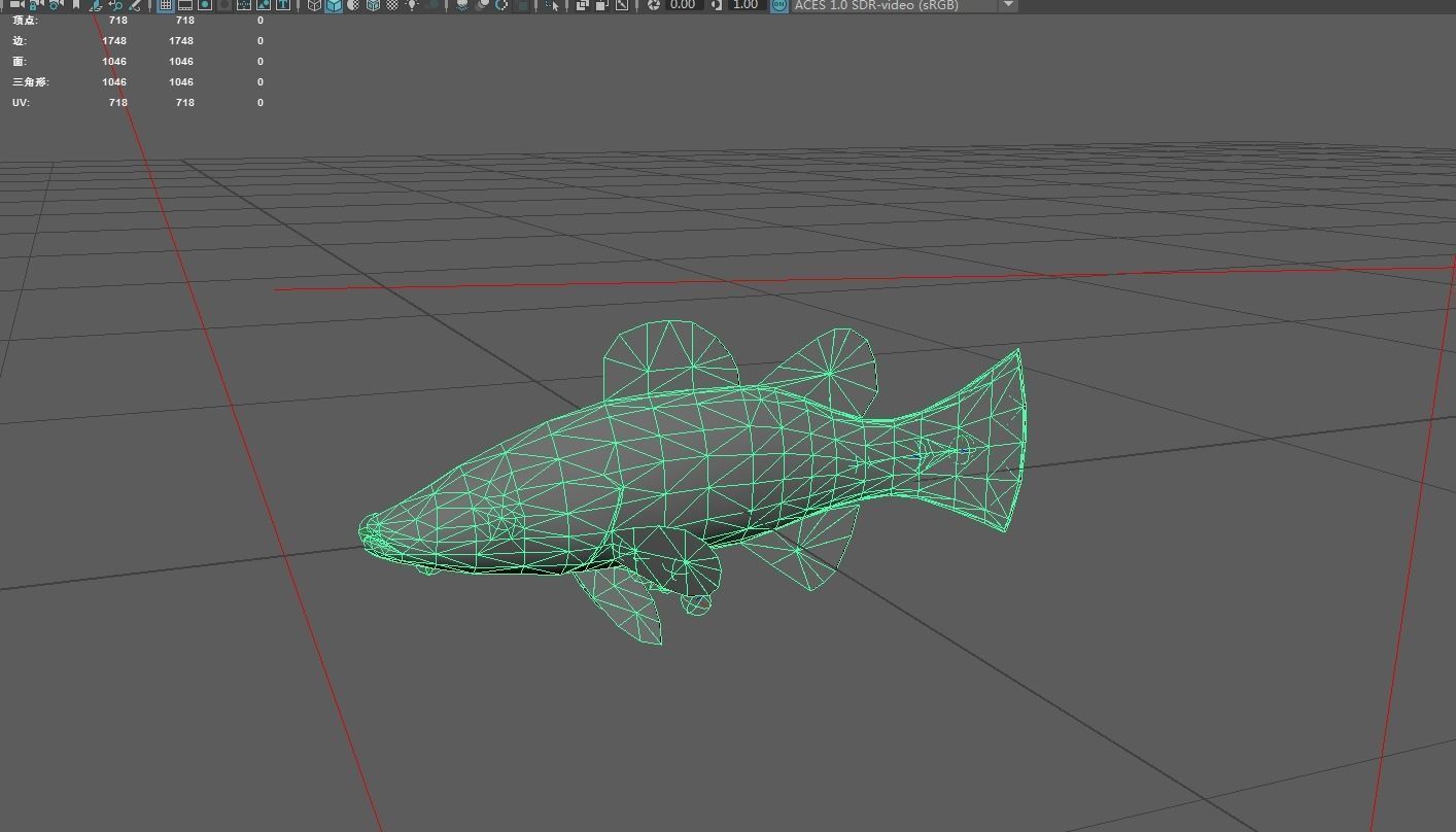 Serranidae Low-poly 3D model_2