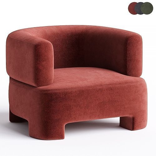 Fauteuil velours Darrel Details 3D model