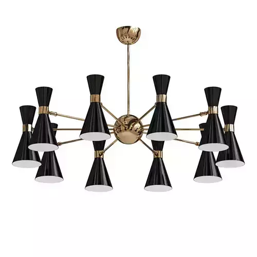 Ceiling chandelier with rotating shades 6 shades White